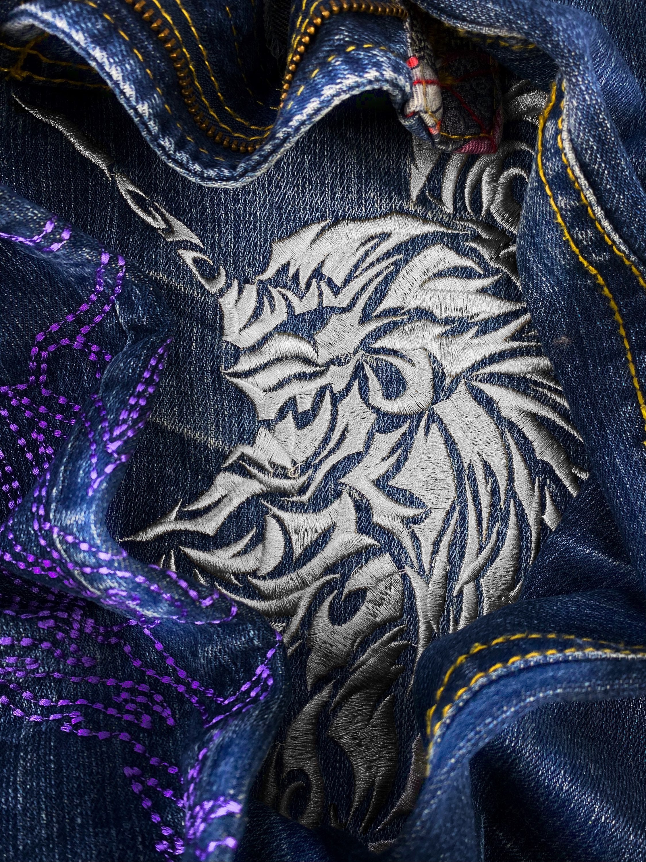 00s Evangelion x Nishiki ‘Neon Genesis’ Embroidered Wide Cut Denim