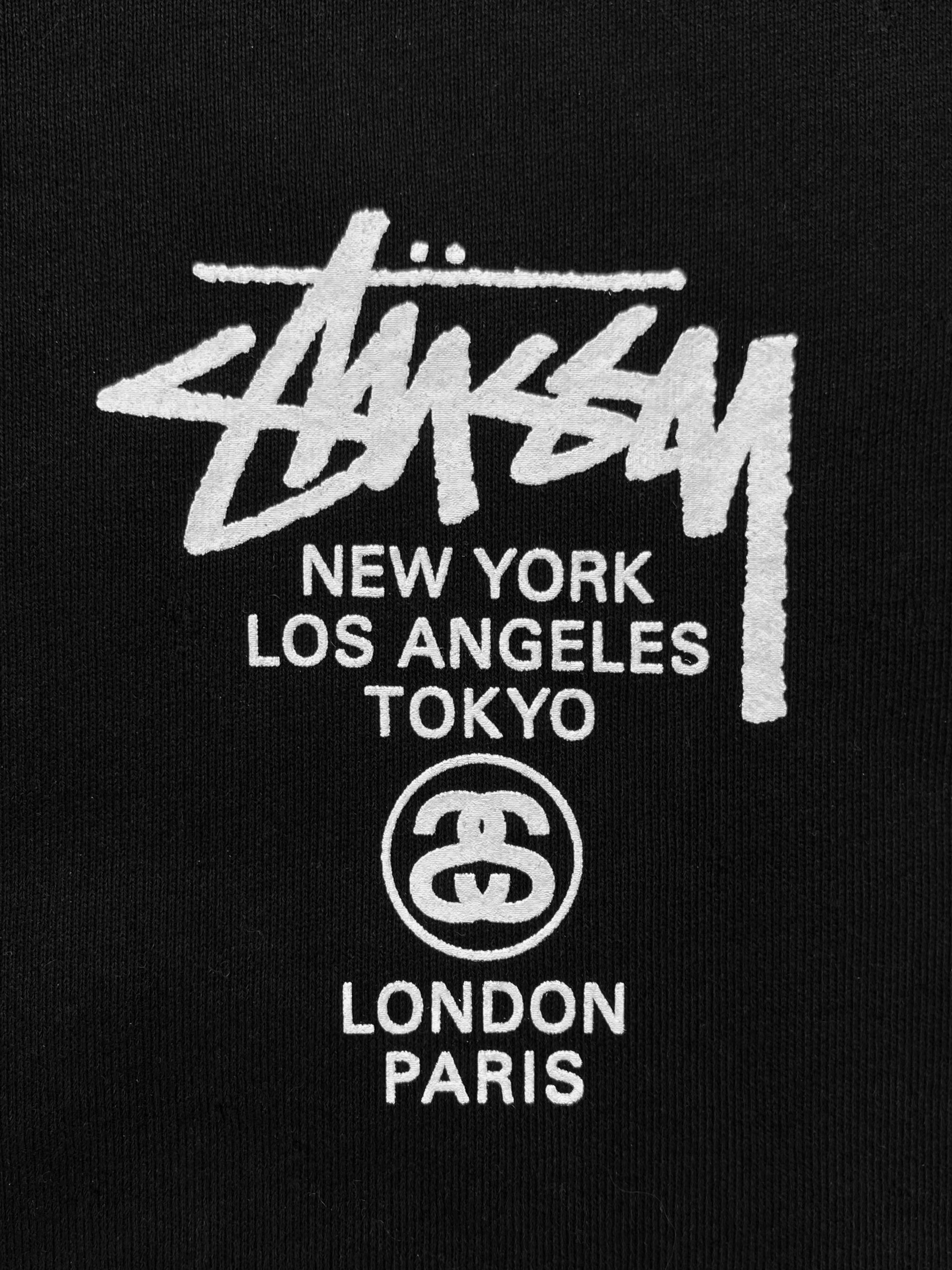 Stussy Black ‘World Tour’ Black Heavy Weight Hoodie
