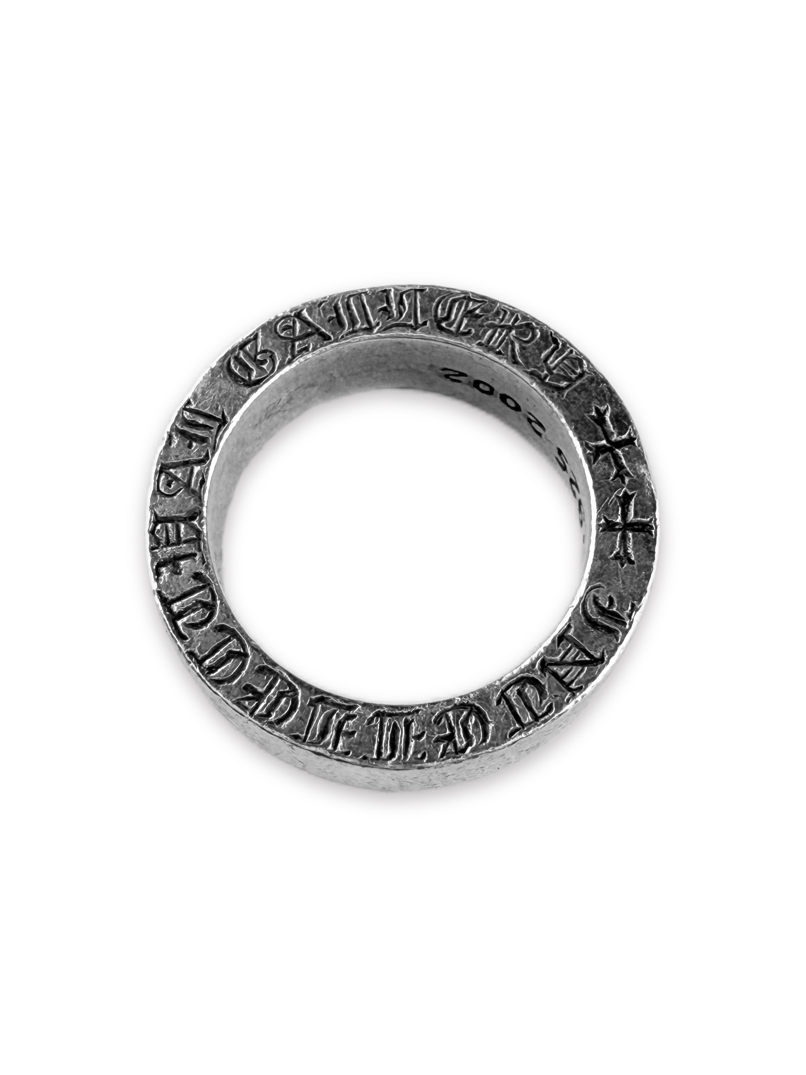 Chrome Hearts Etched ‘Cross’ .925 Silver Spacer Ring