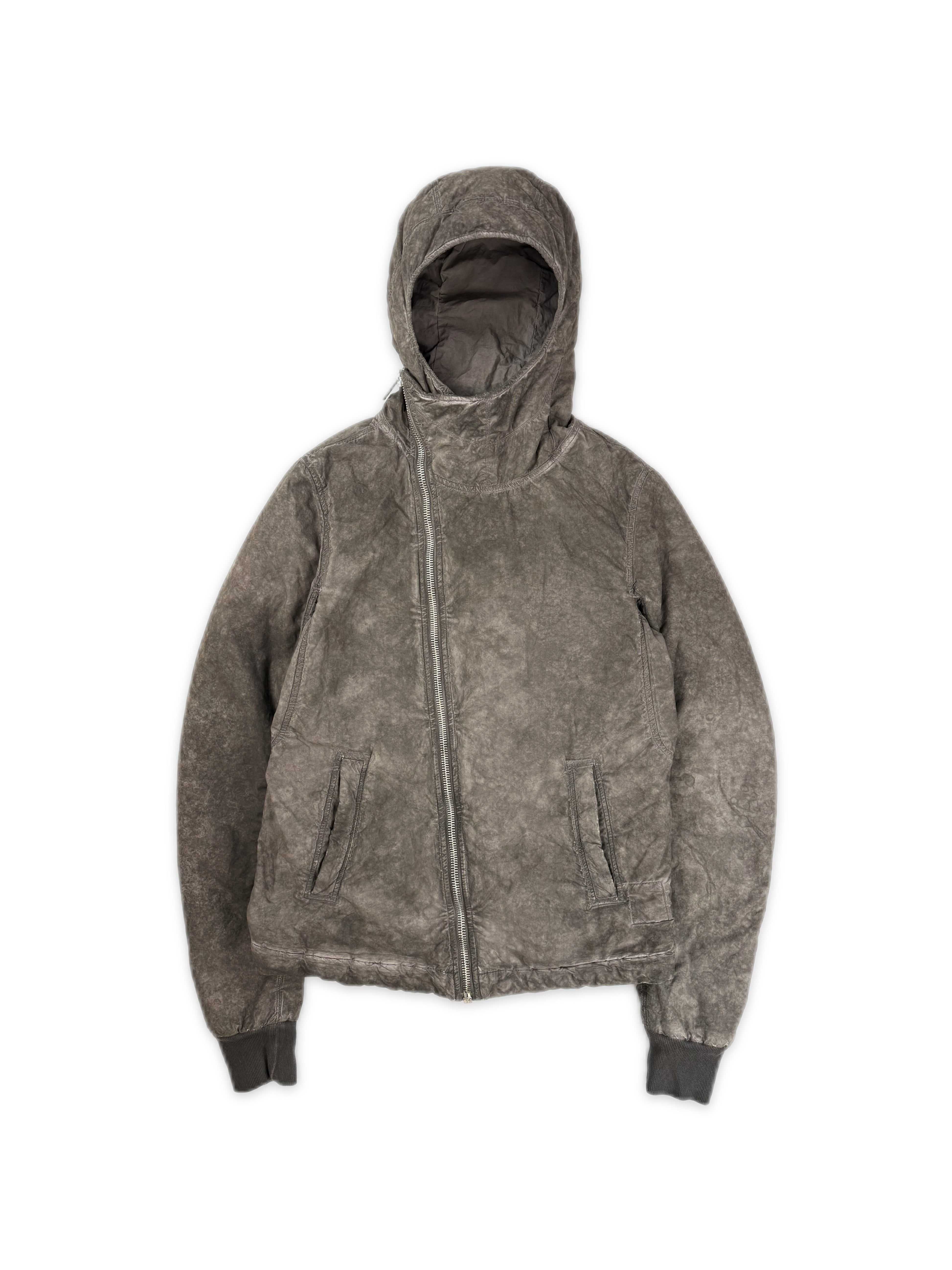 Rick Owens ‘Scuba’ Hood DNA Dust Asymmetric Zip Jacket