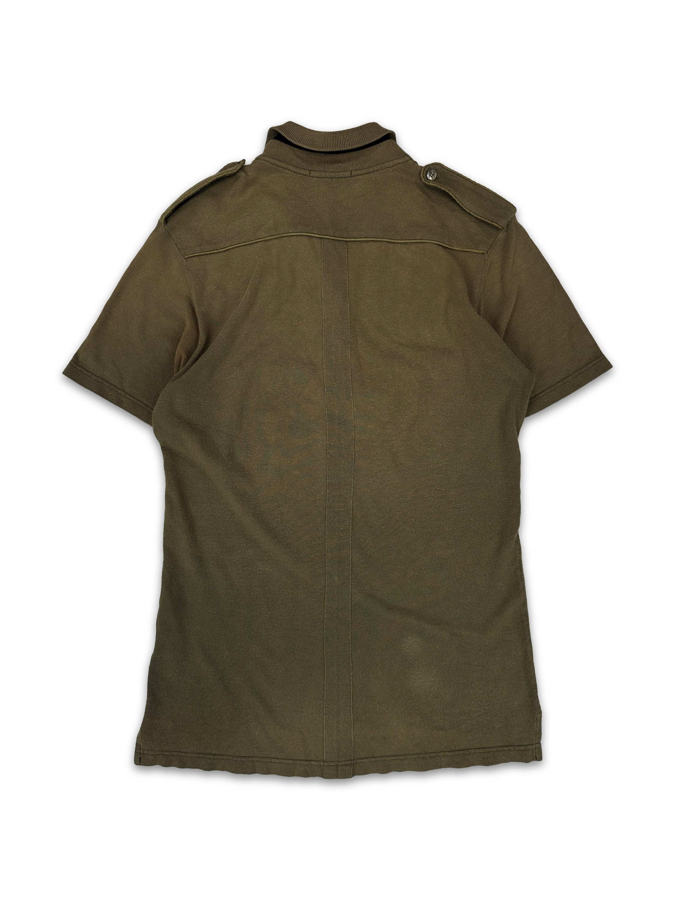 00s Helmut Lang Olive Green Multi Pocket Collared Shirt