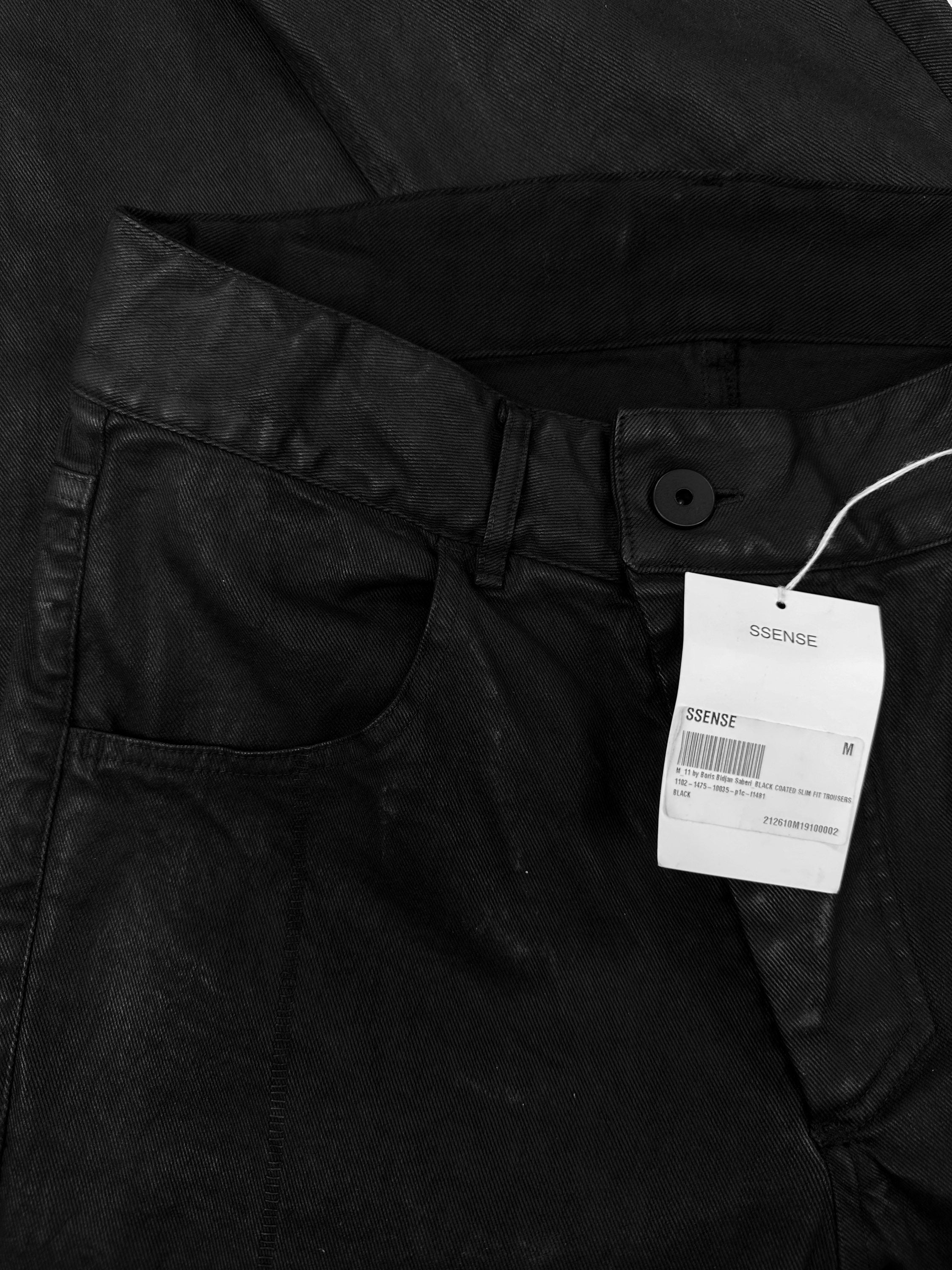Boris Bidjan Saberi 11 Black Waxed Elongated Skinny Denim
