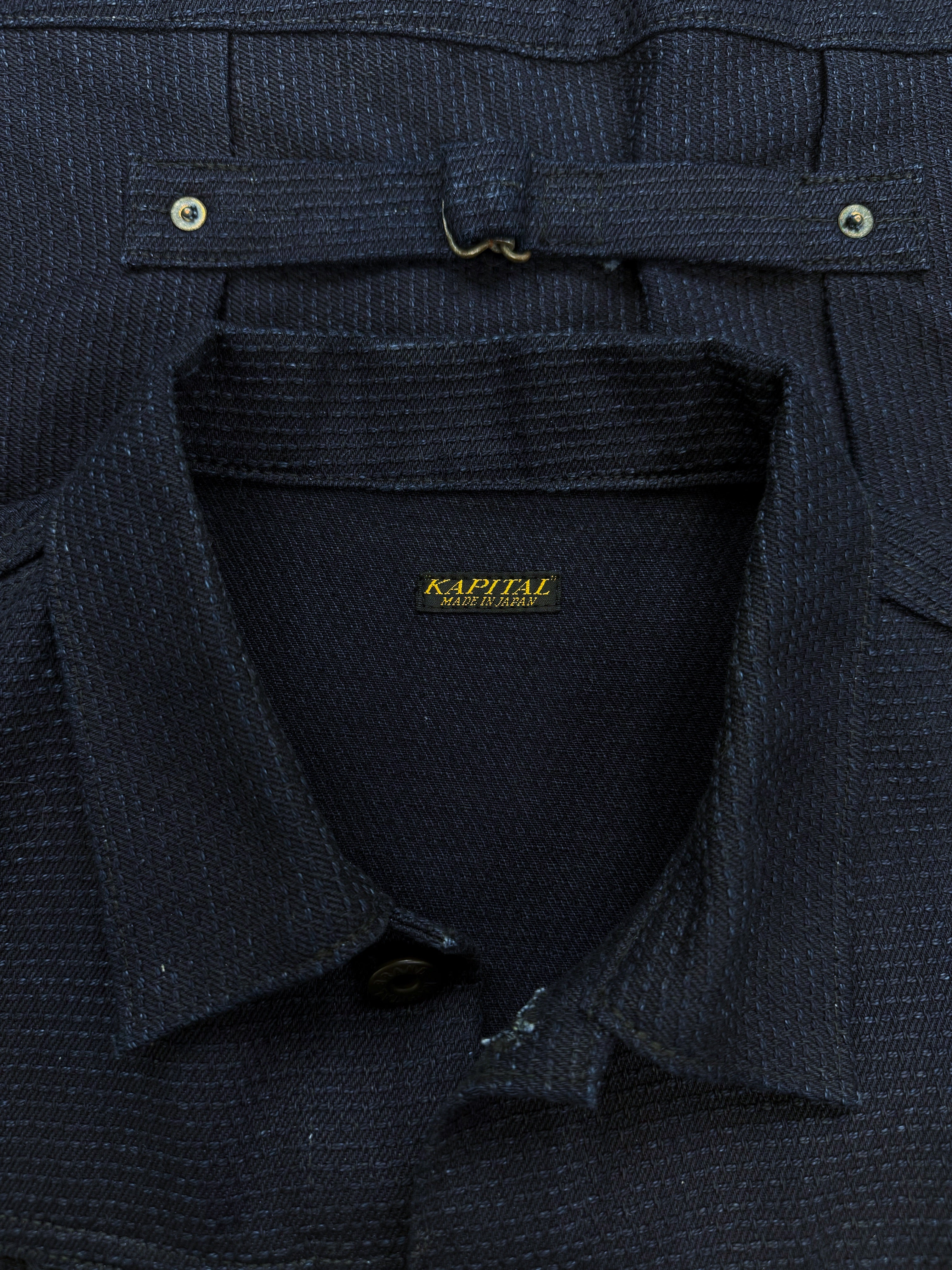 Kapital Navy Blue ‘Century’ Chest Pocket Denim Trucker Jacket