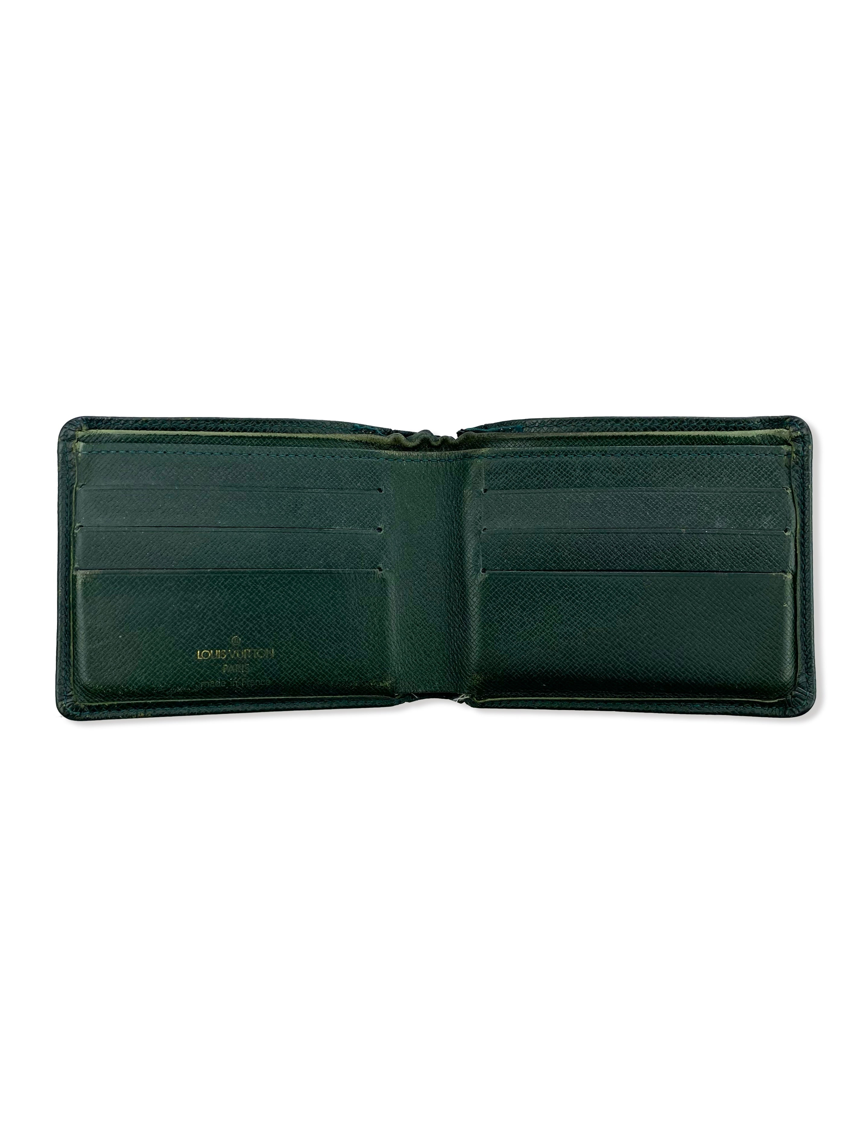 Louis Vuitton Forest Green Embossed Bifold Wallet