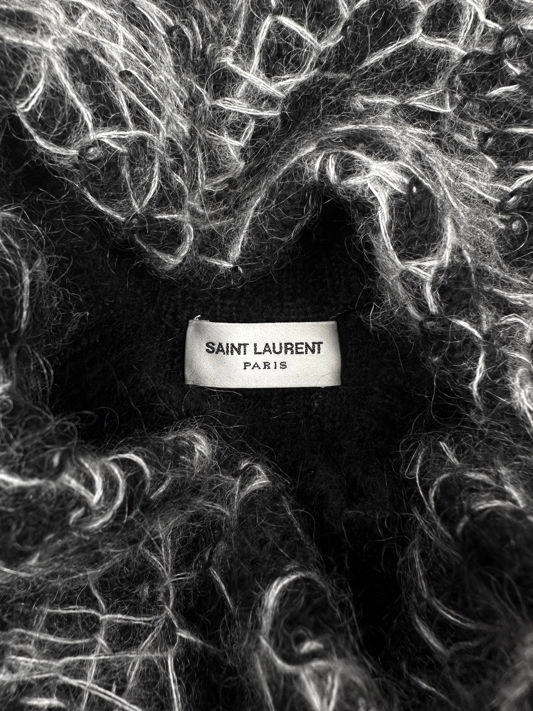Saint Laurent Paris ‘Spiderweb’ Wool Loose Gauge Knitted Sweater
