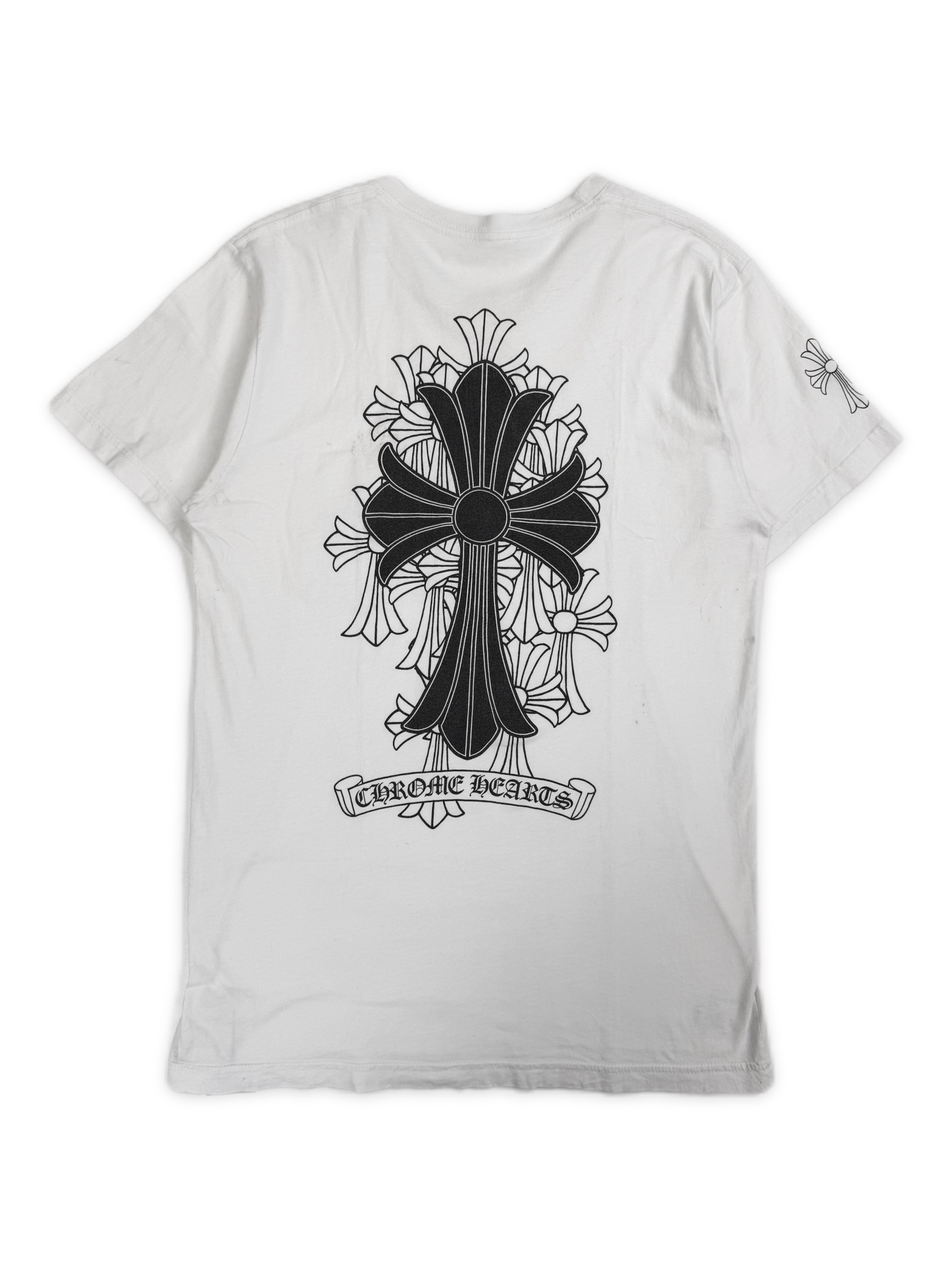 Chrome Hearts Cemetery Cross Monogram White Logo T-Shirt