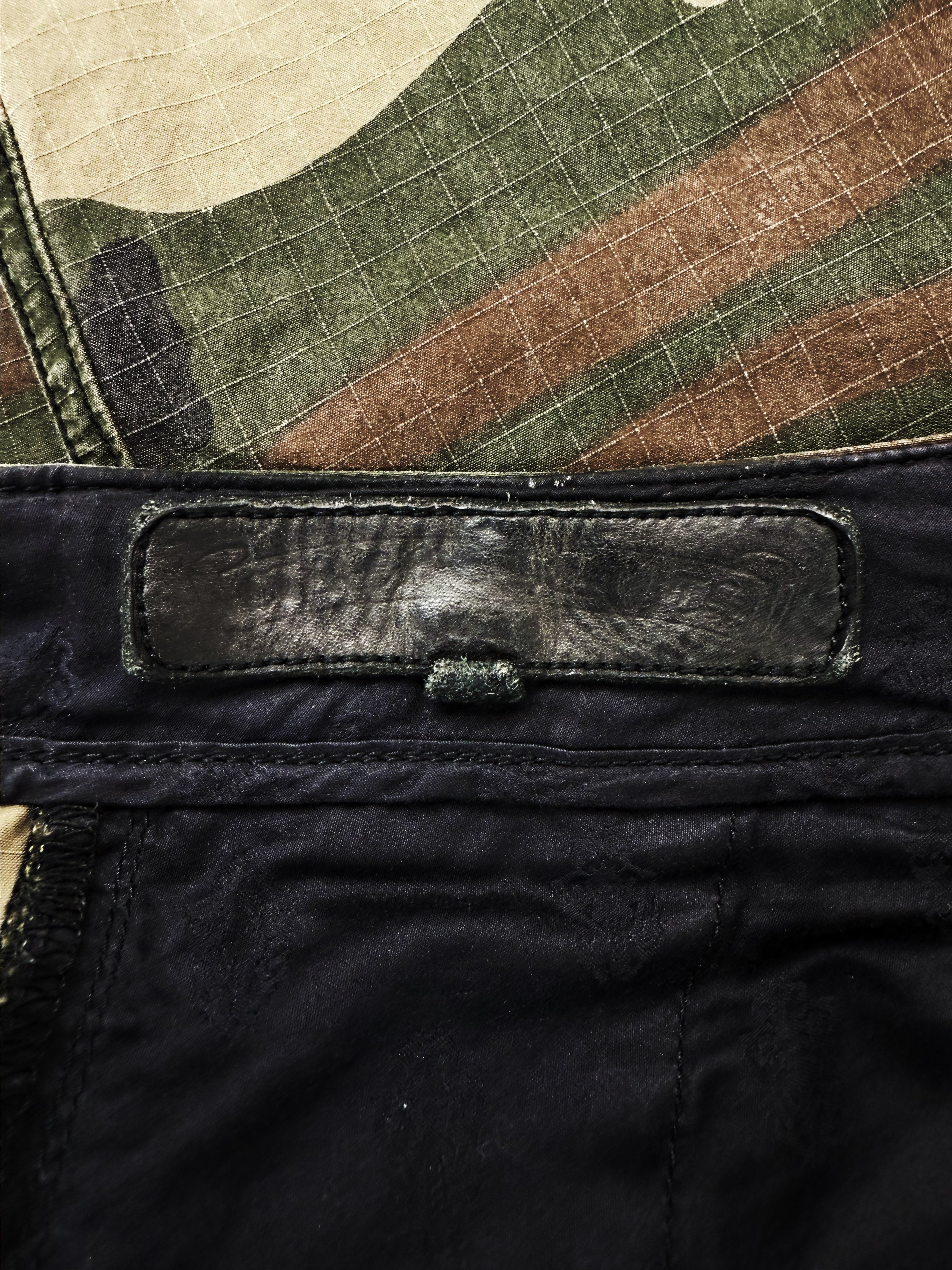 Chrome Hearts Devil Dog Leather Cross Patch Camo Cargo Pocket Pants