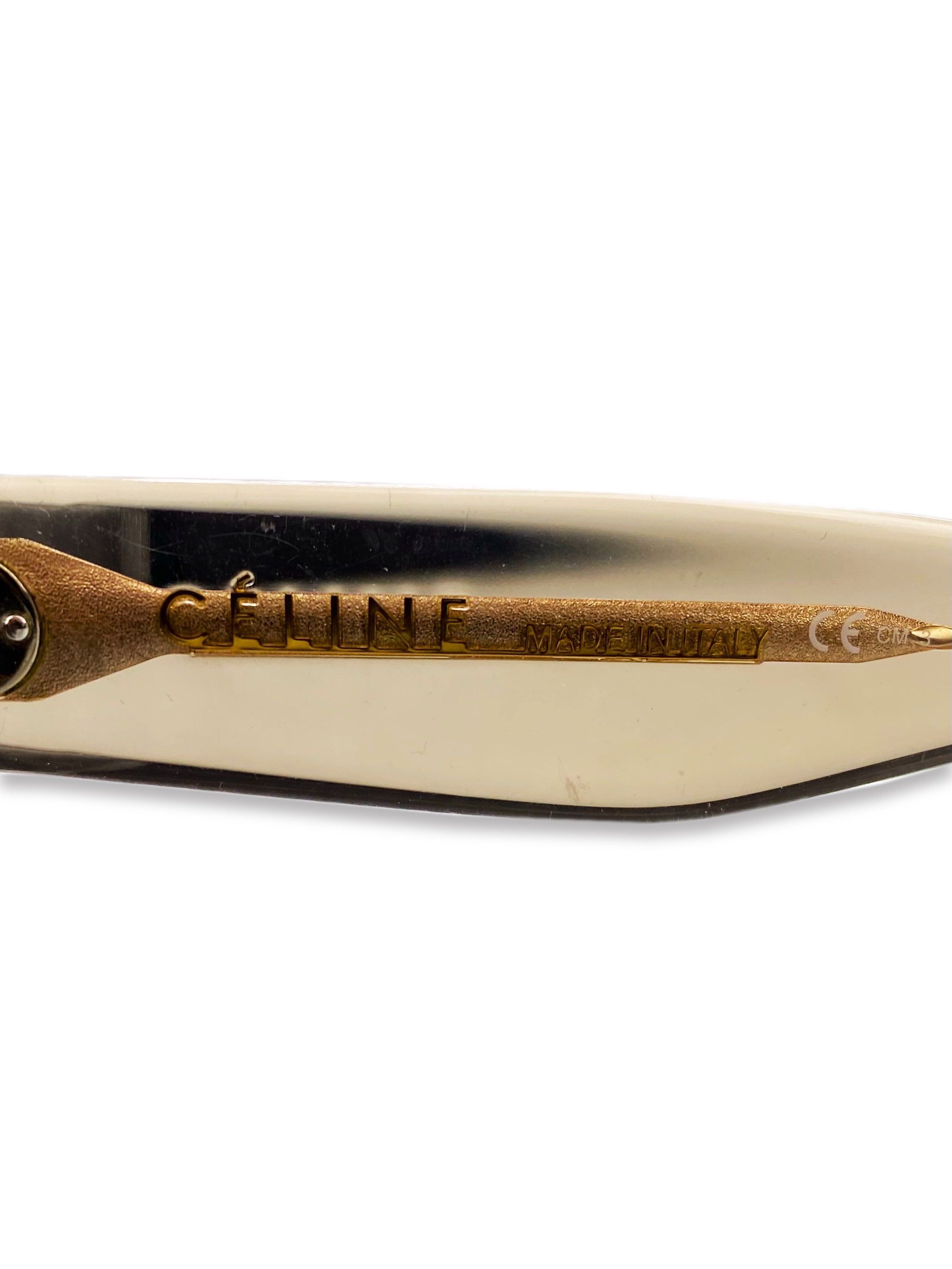 Celine Transparent Rounded Metallic Accent Tinted Sunglasses