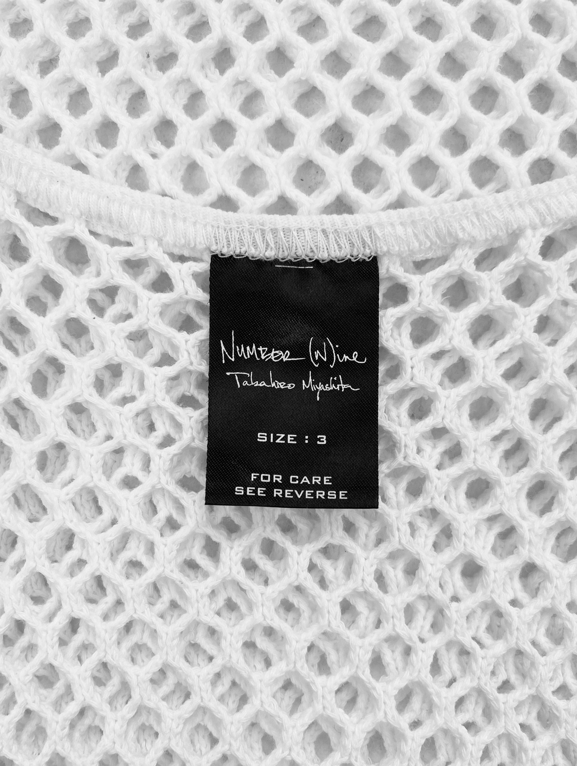 SS04 Number (N)ine Mesh Fishnet Raw Hem Tank Top