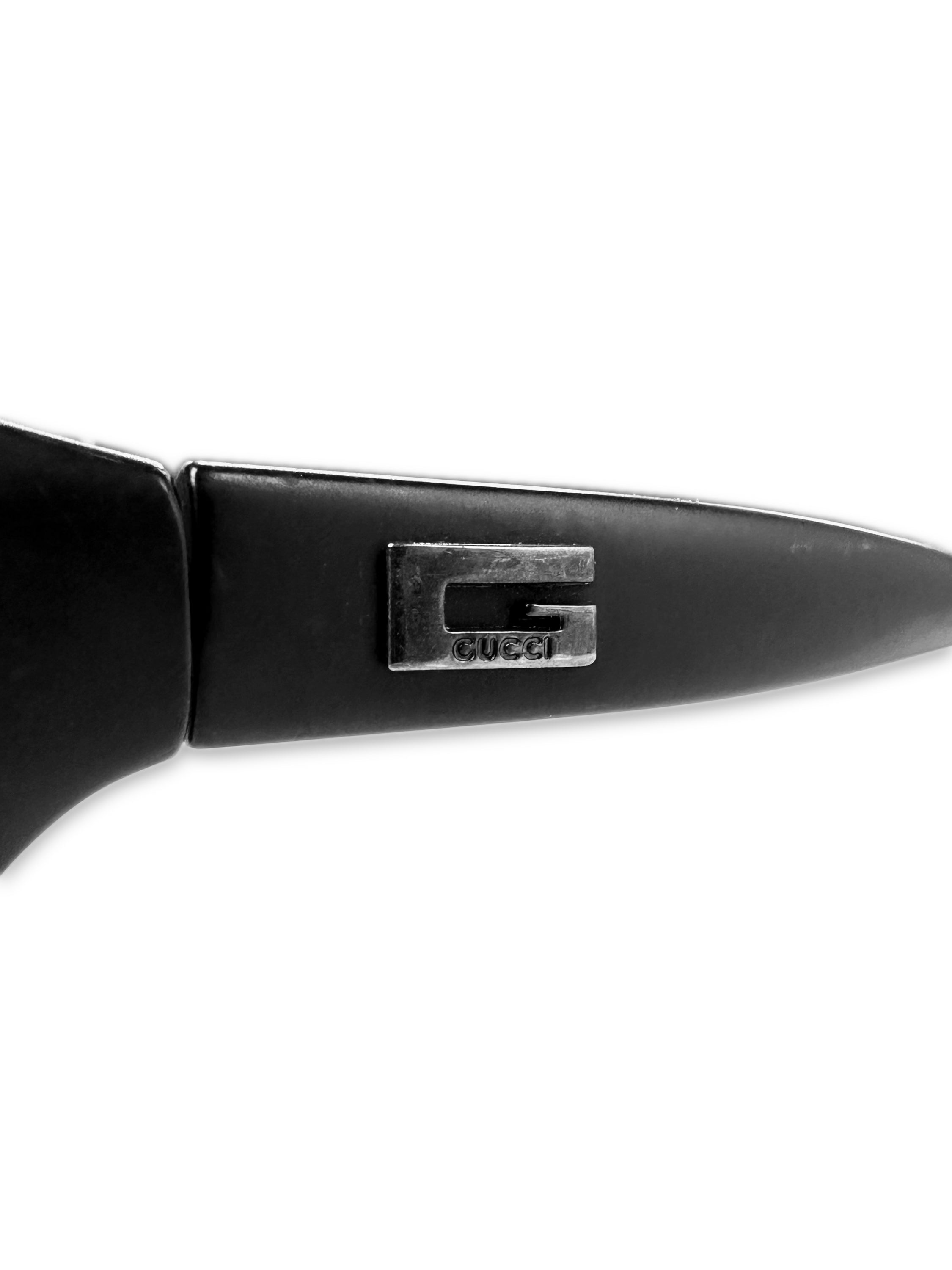Gucci ‘G’ Logo Oval Black Tint Sunglasses