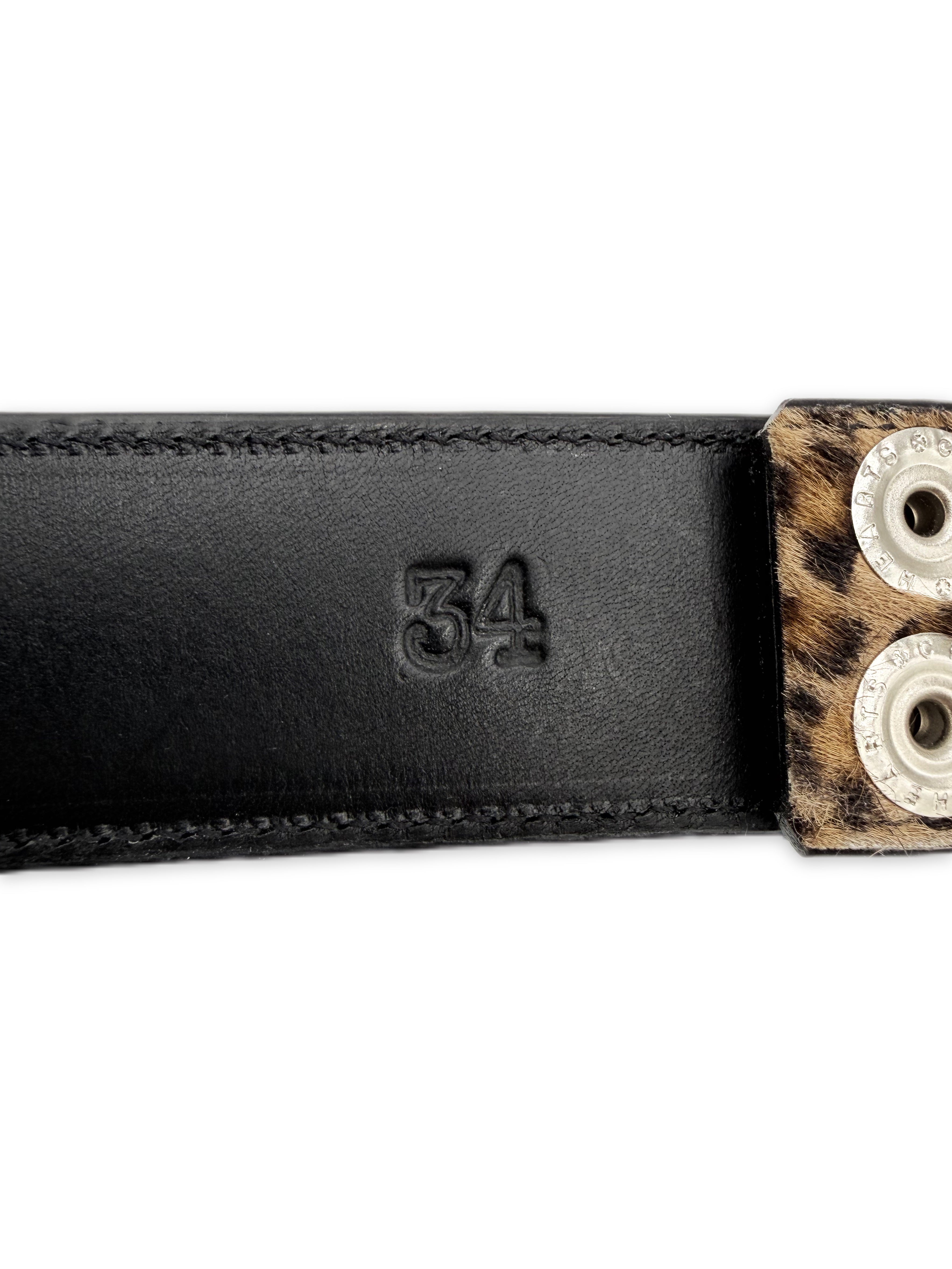 Chrome Hearts Cheetah Pony Hair Leather .925 Silver Belt Strap