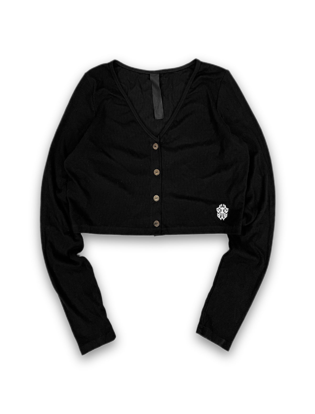 Chrome Hearts ‘Dagger’ Cropped Black Long Sleeve Cardigan