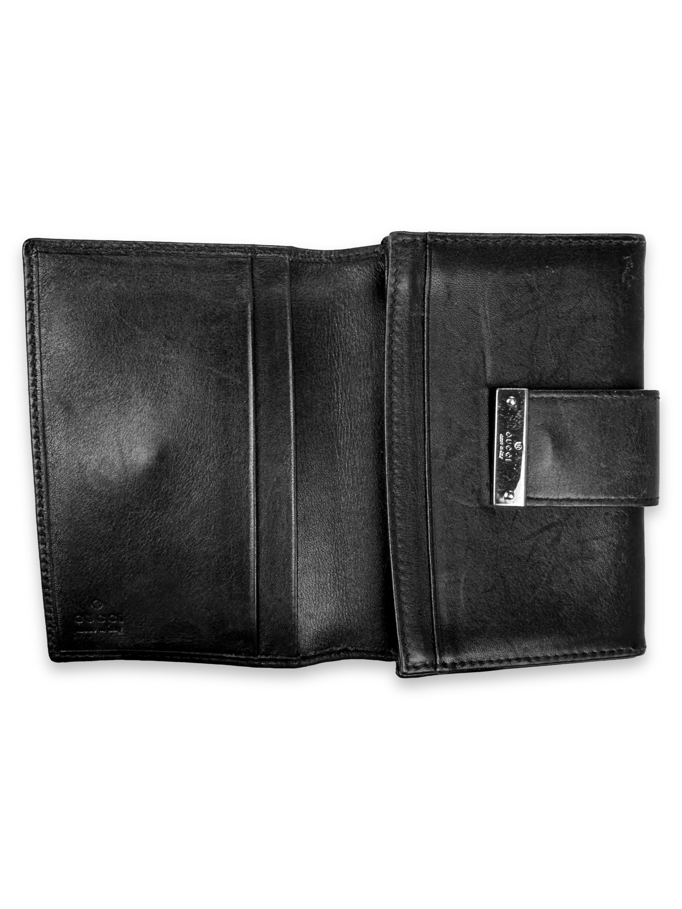 Gucci Black GG Monogram Leather Bifold Wallet