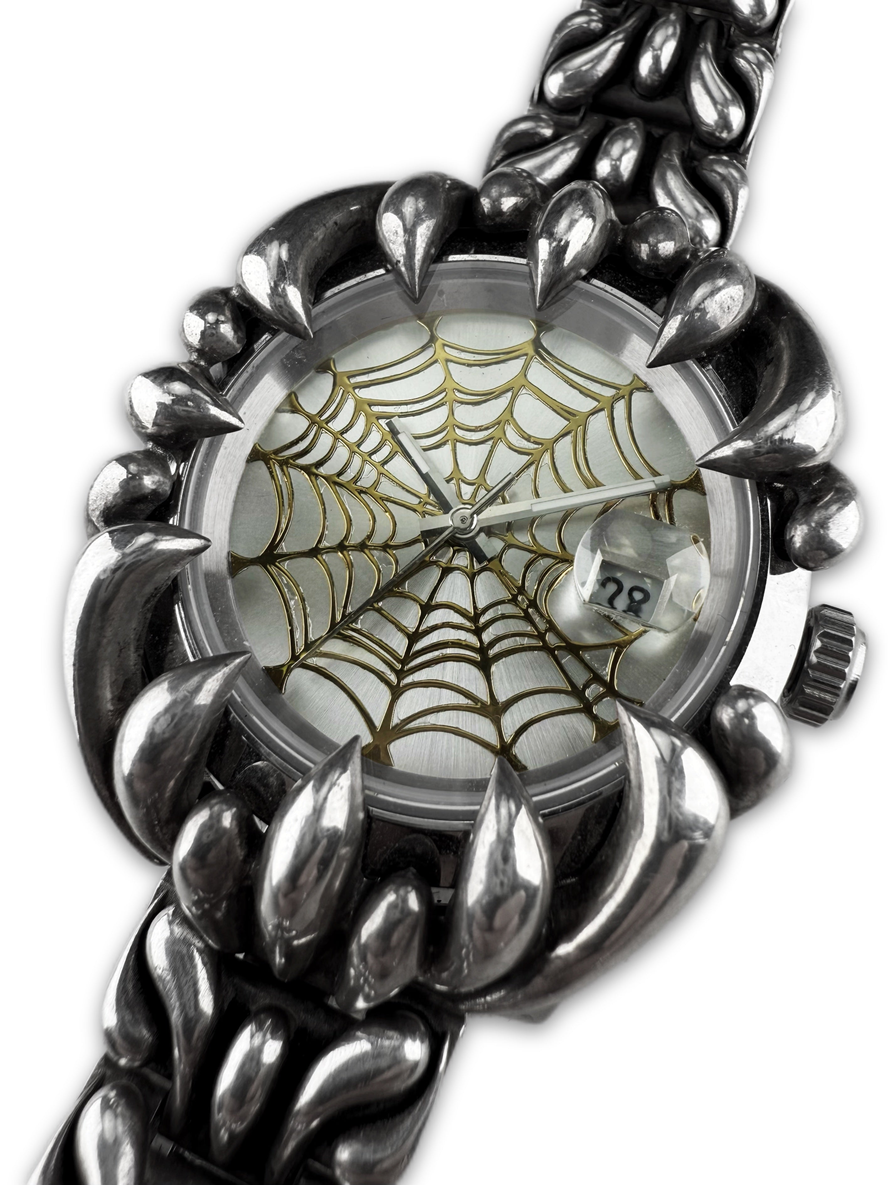 Alabaster Industries ‘Golden Web’ 18K White Dial Wrist Watch
