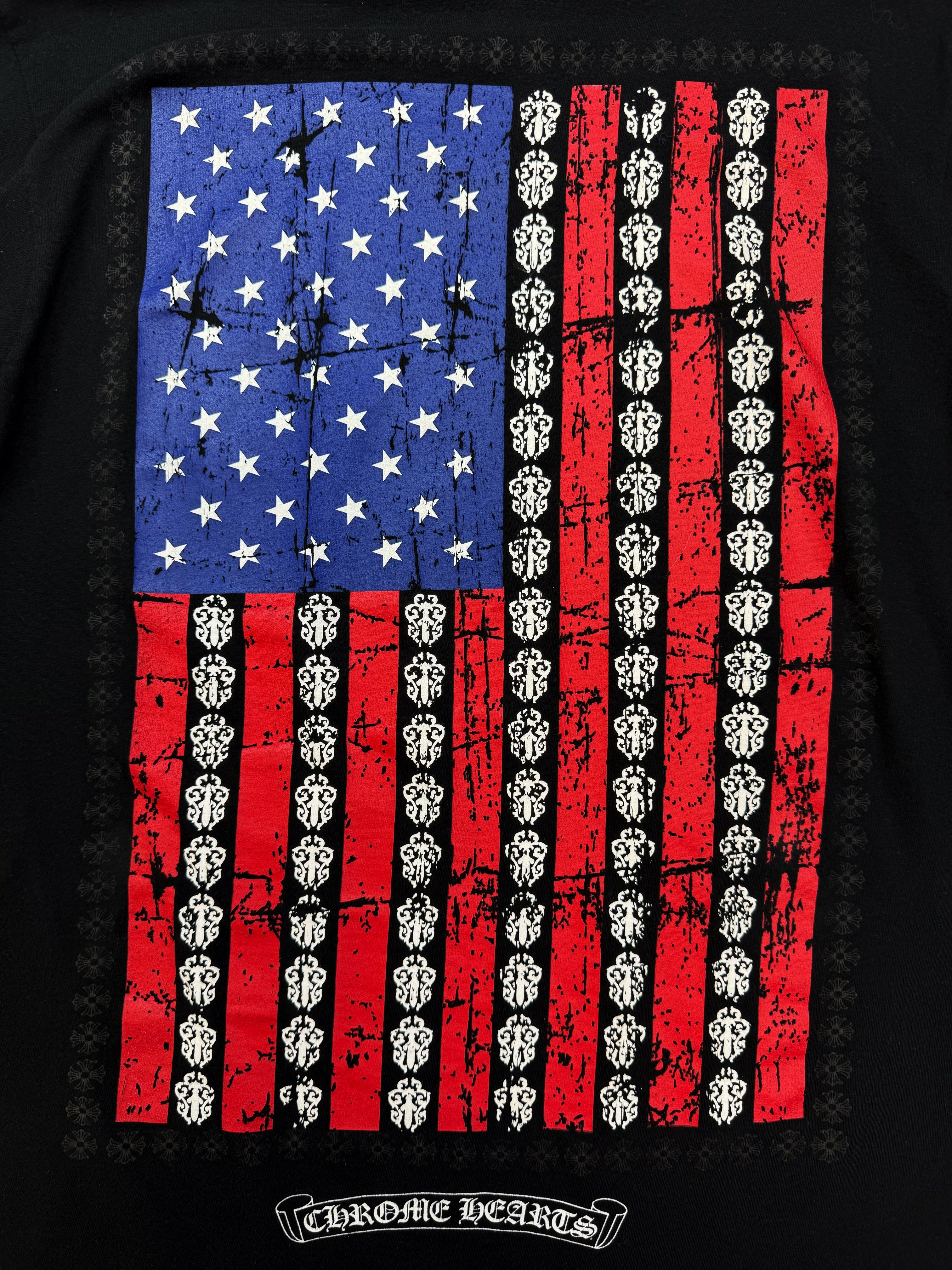 Chrome Hearts ‘U.S.A’ Flag Black Pocket Graphic T-Shirt