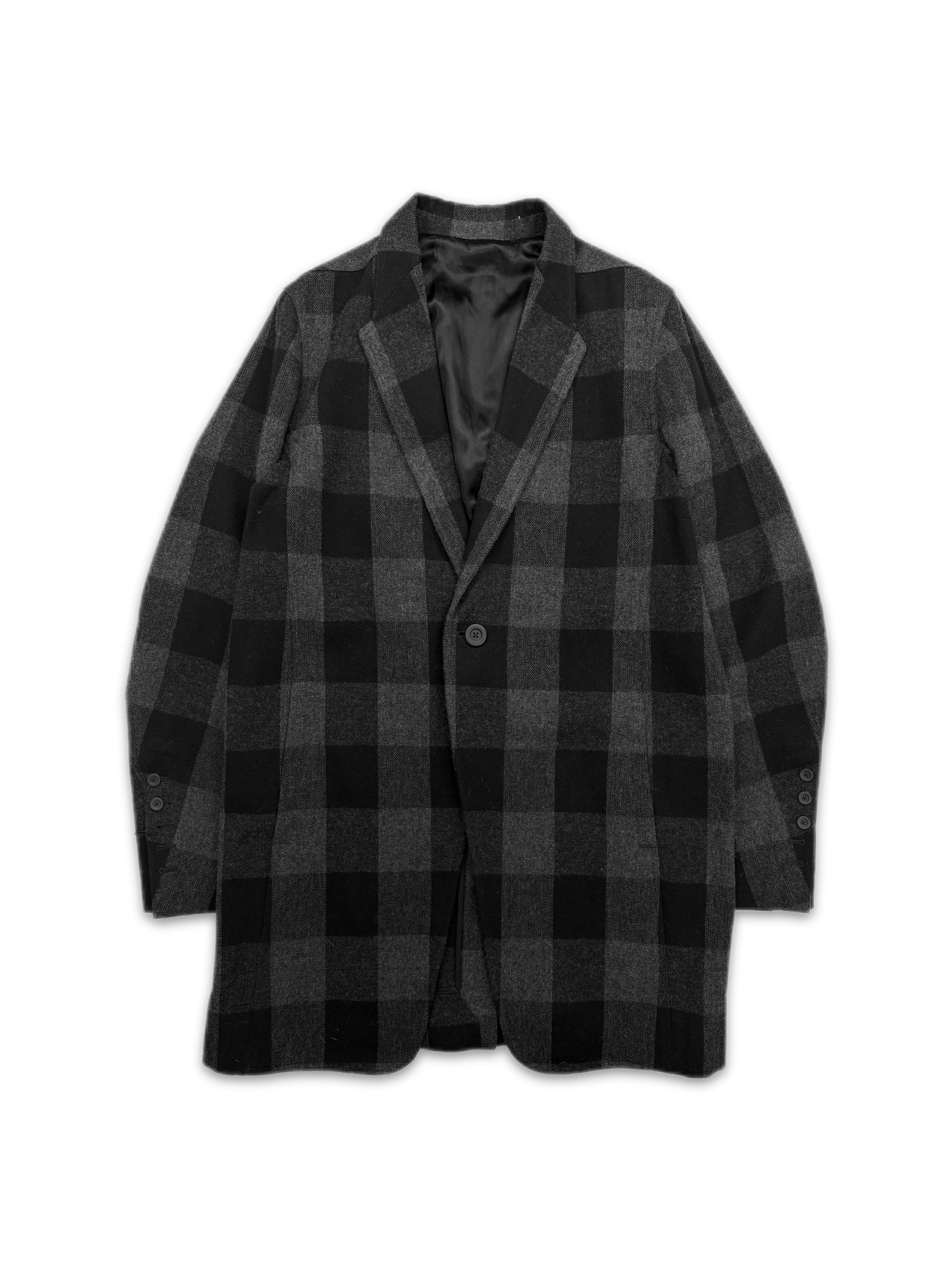 AW16 Rick Owens SAMPLE Gingham Checkered Double Breasted Jacket