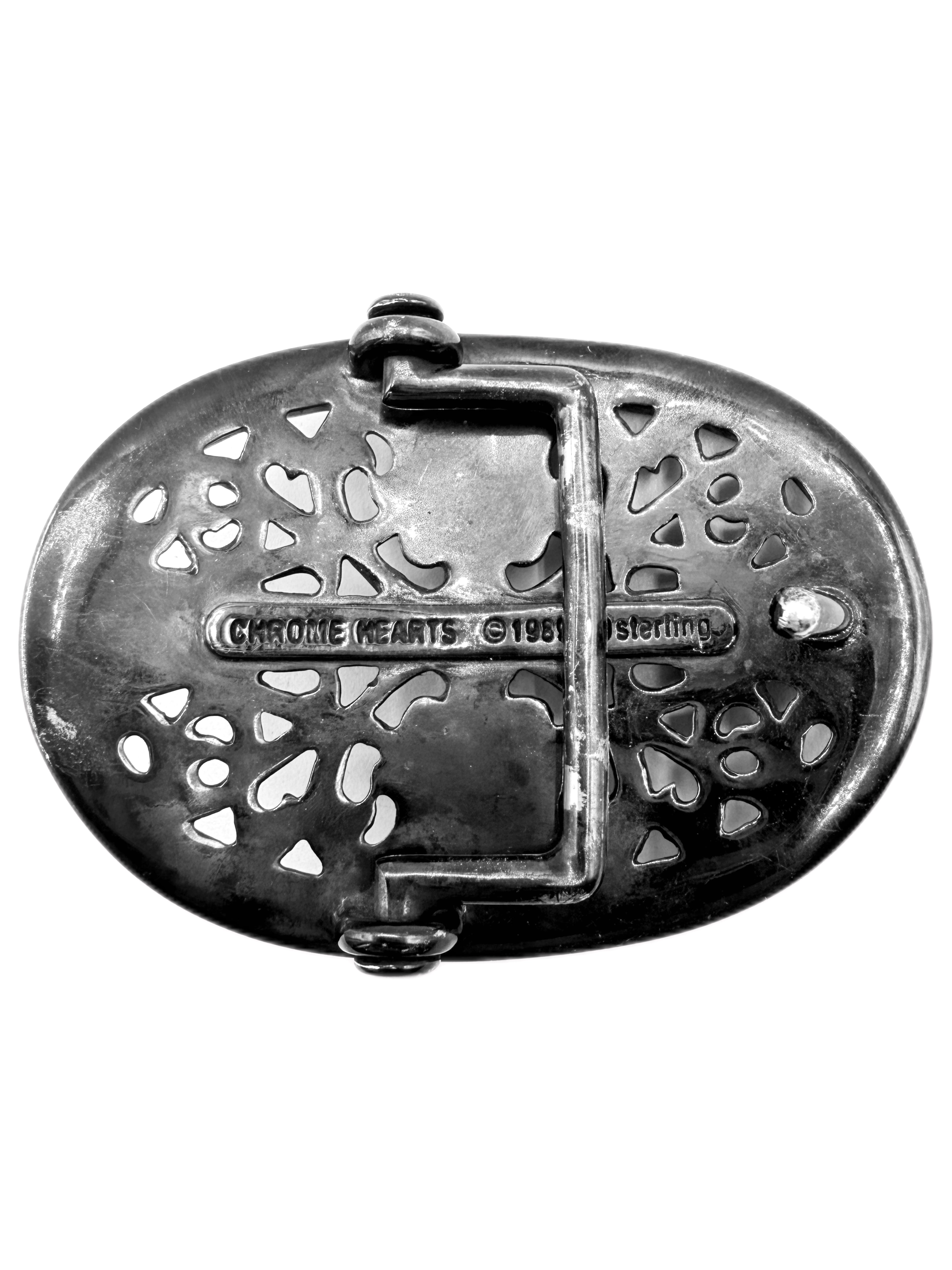Chrome Hearts Black Rhodium ‘Oval’ .925 Silver Belt Buckle