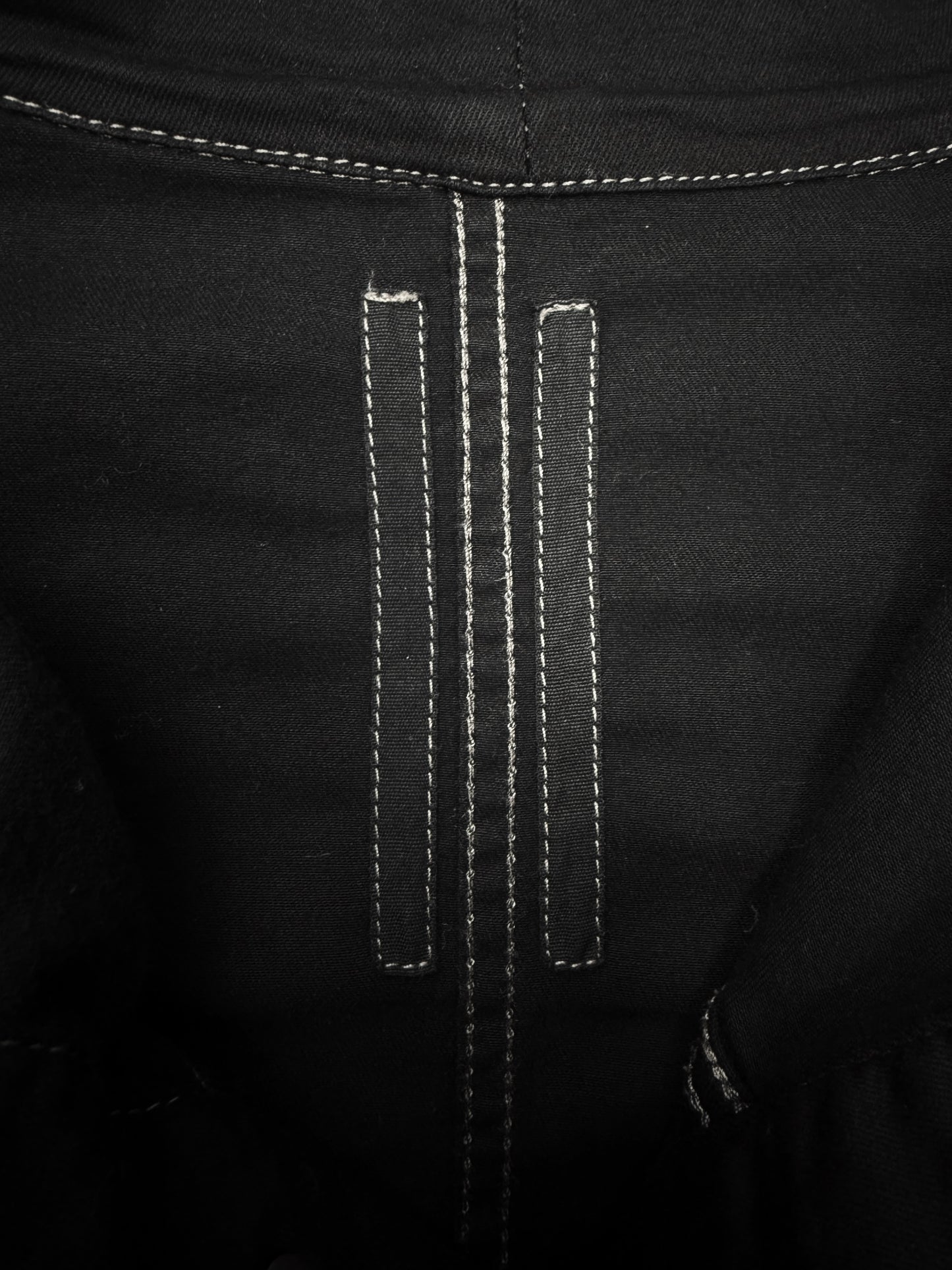 Rick Owens DRKSHDW Waxed Black Denim / Leather Cropped Jacket