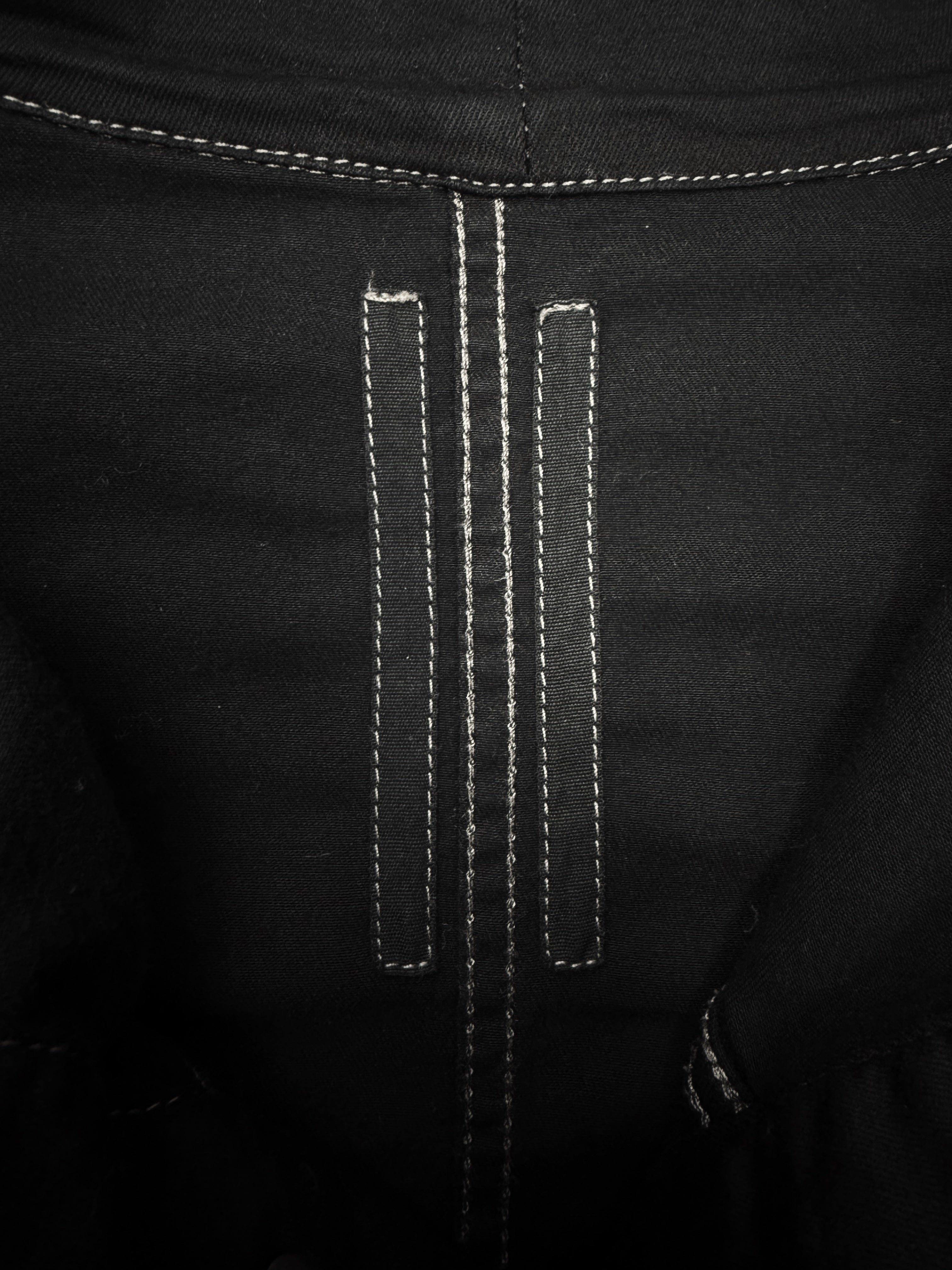 Rick Owens DRKSHDW Waxed Black Denim / Leather Cropped Jacket