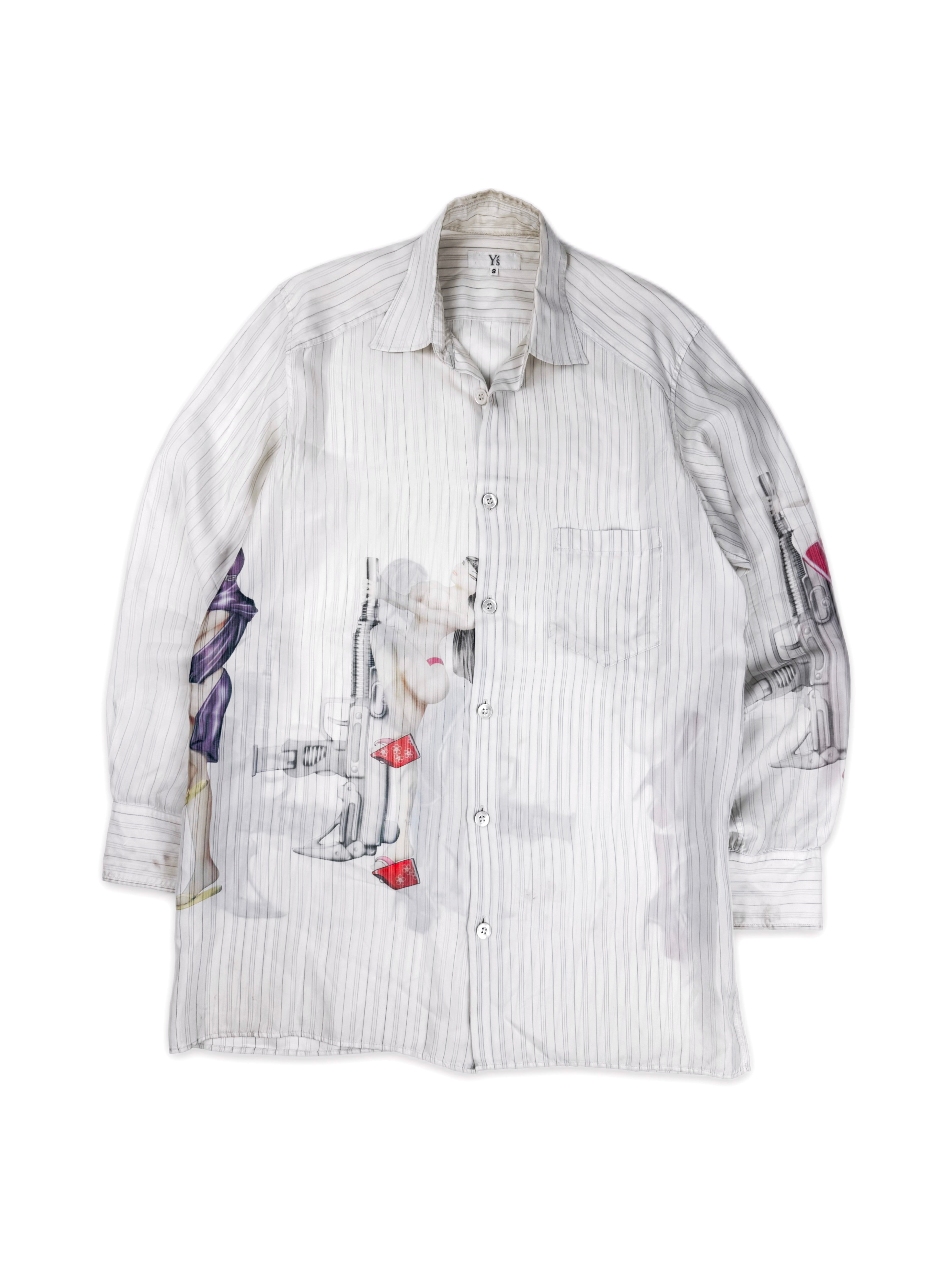 AW08 Yohji Yamamoto x Justin Davis Y’s Pin Up Uzi Button Up Long Sleeve Shirt