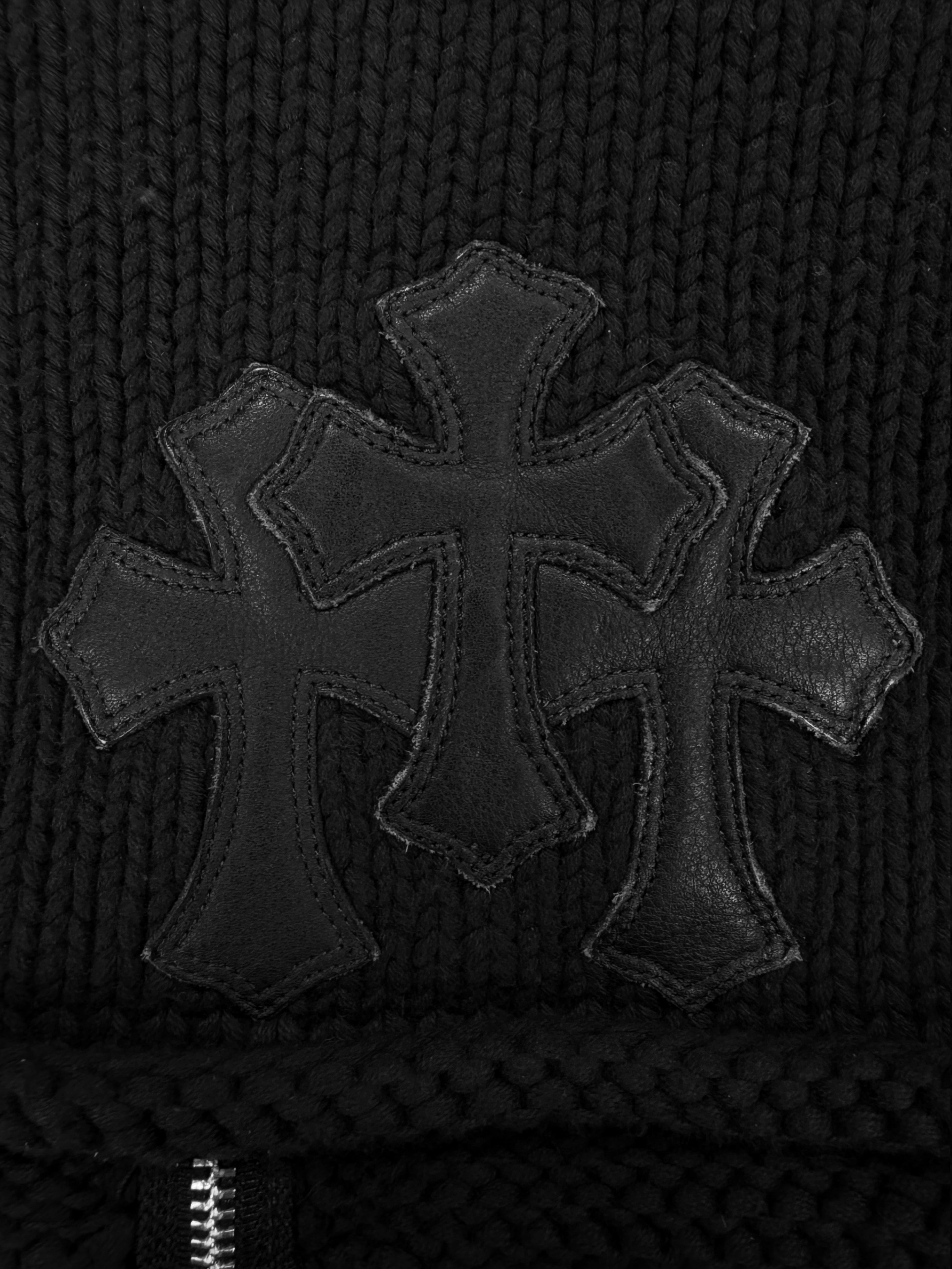Chrome Hearts ‘Triple Cross Patch’ Dagger Zip Knitted Sweater