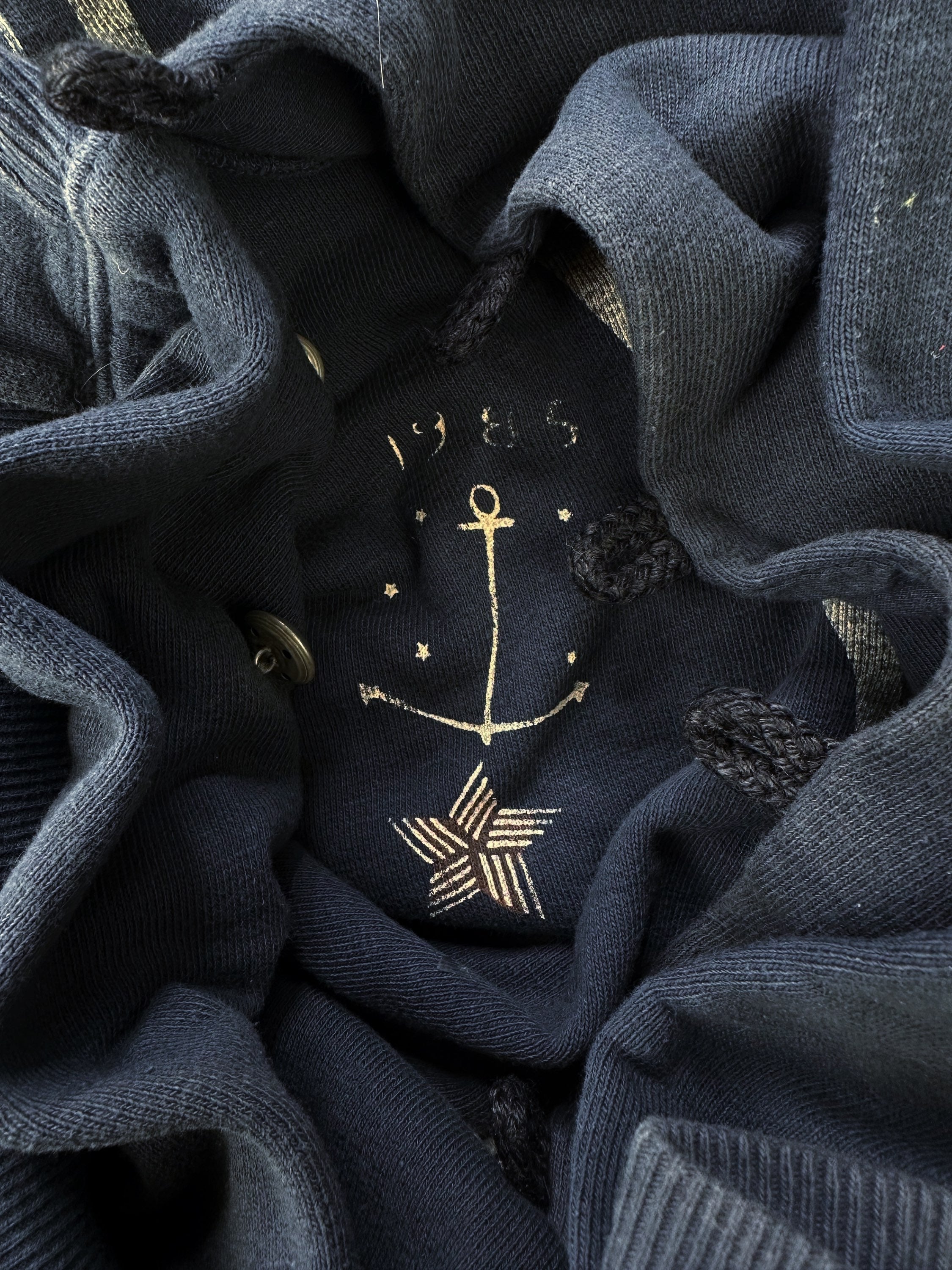 Kapital ‘Sailor’ Heavy Weight Blue Button Down Hoodie
