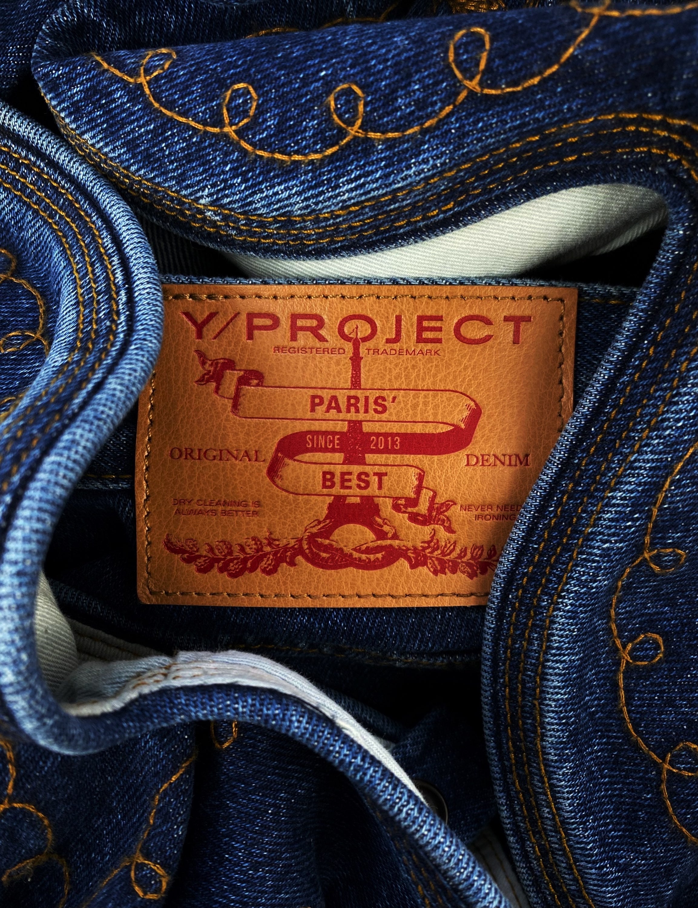 AW21 Y/Project Cowboy Cuff Indigo Wash Bootcut Denim Jeans
