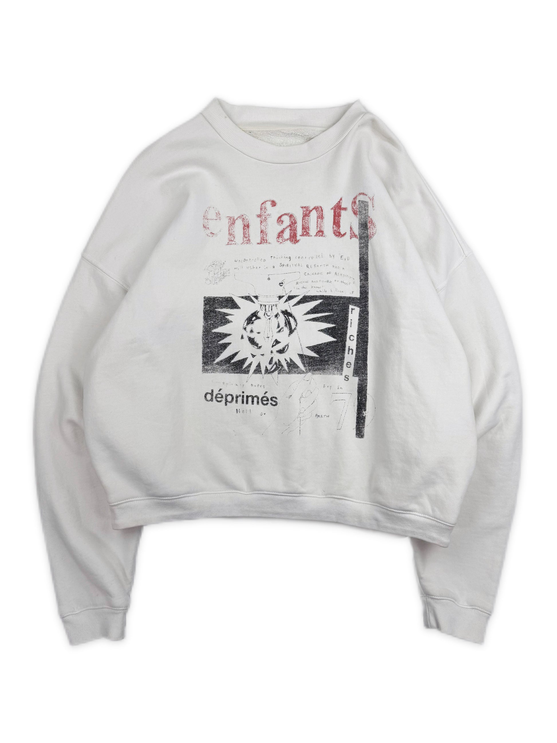 Enfants Riches Deprimes ‘Genius Radio’ White Heavy Weight Crewneck