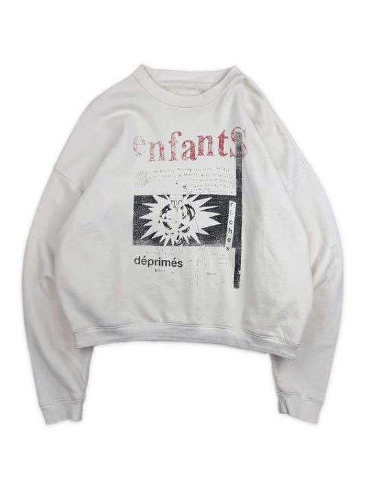 Enfants Riches Deprimes ‘Genius Radio’ White Heavy Weight Crewneck