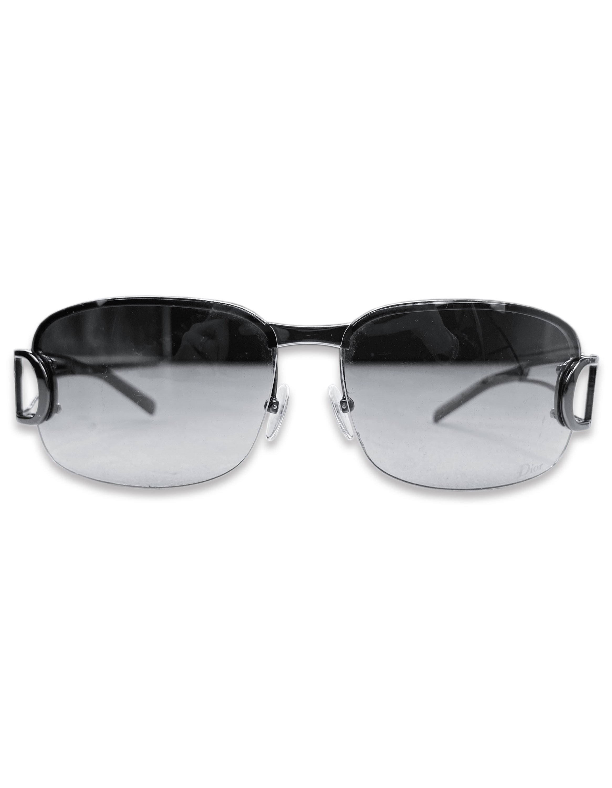 Dior Rimless Gradient Tint Metallic ‘D’ Logo Sunglasses