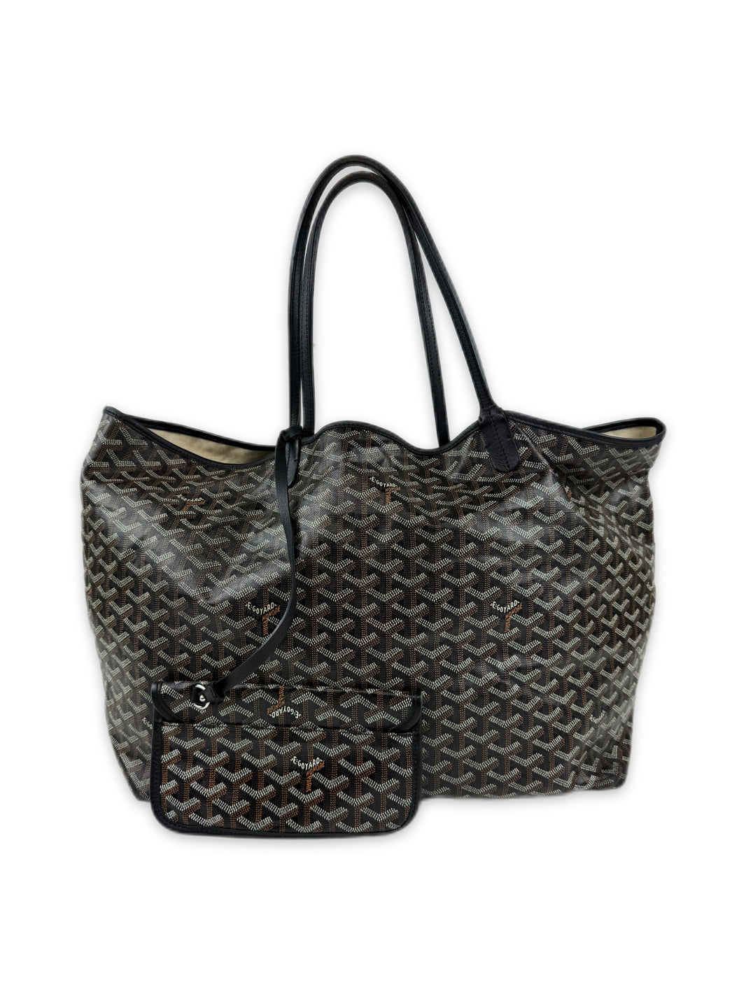 Goyard Noir Saint Louis GM Monogram Hand Painted Tote Bag