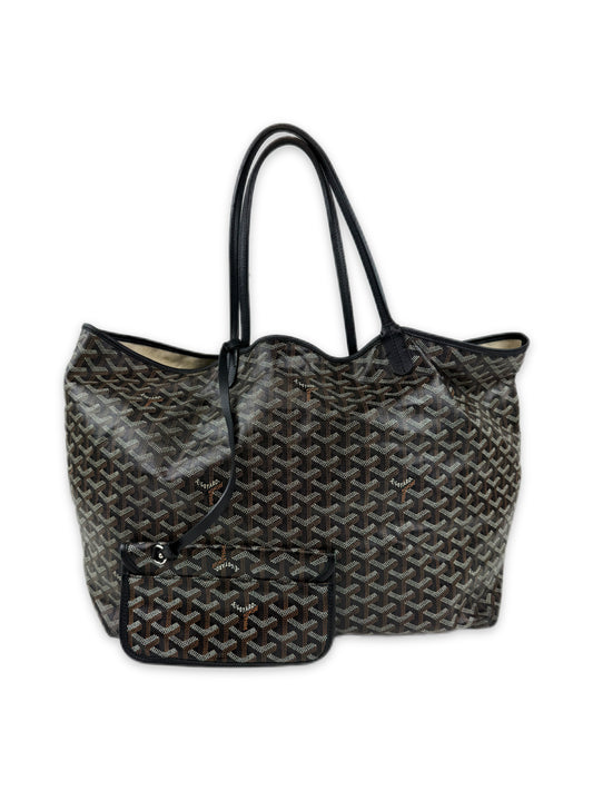 Goyard Noir Saint Louis GM Monogram Hand Painted Tote Bag