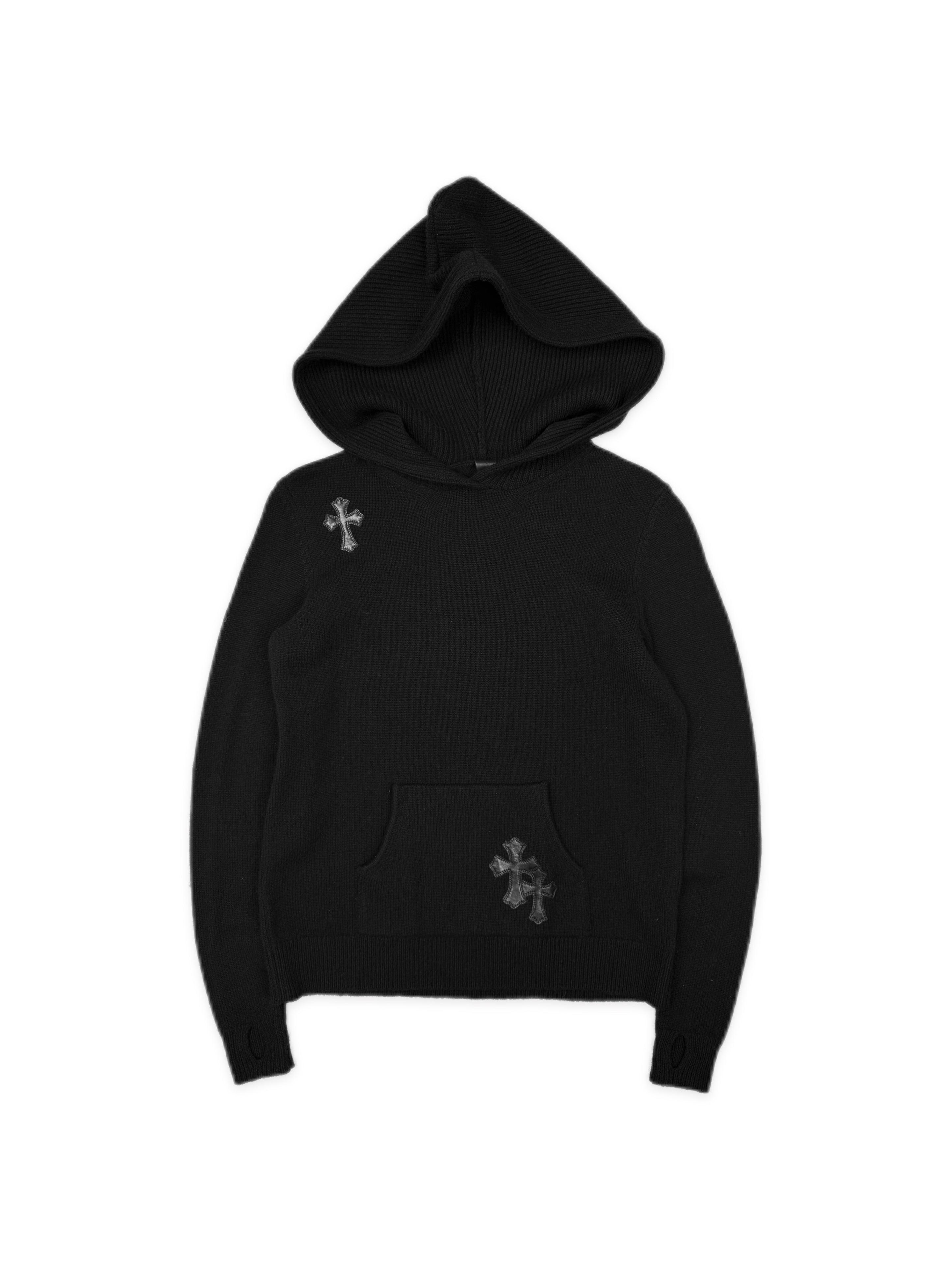 Chrome Hearts Cashmere 9 Cross Patch Knitted Cloak Hood Hoodie