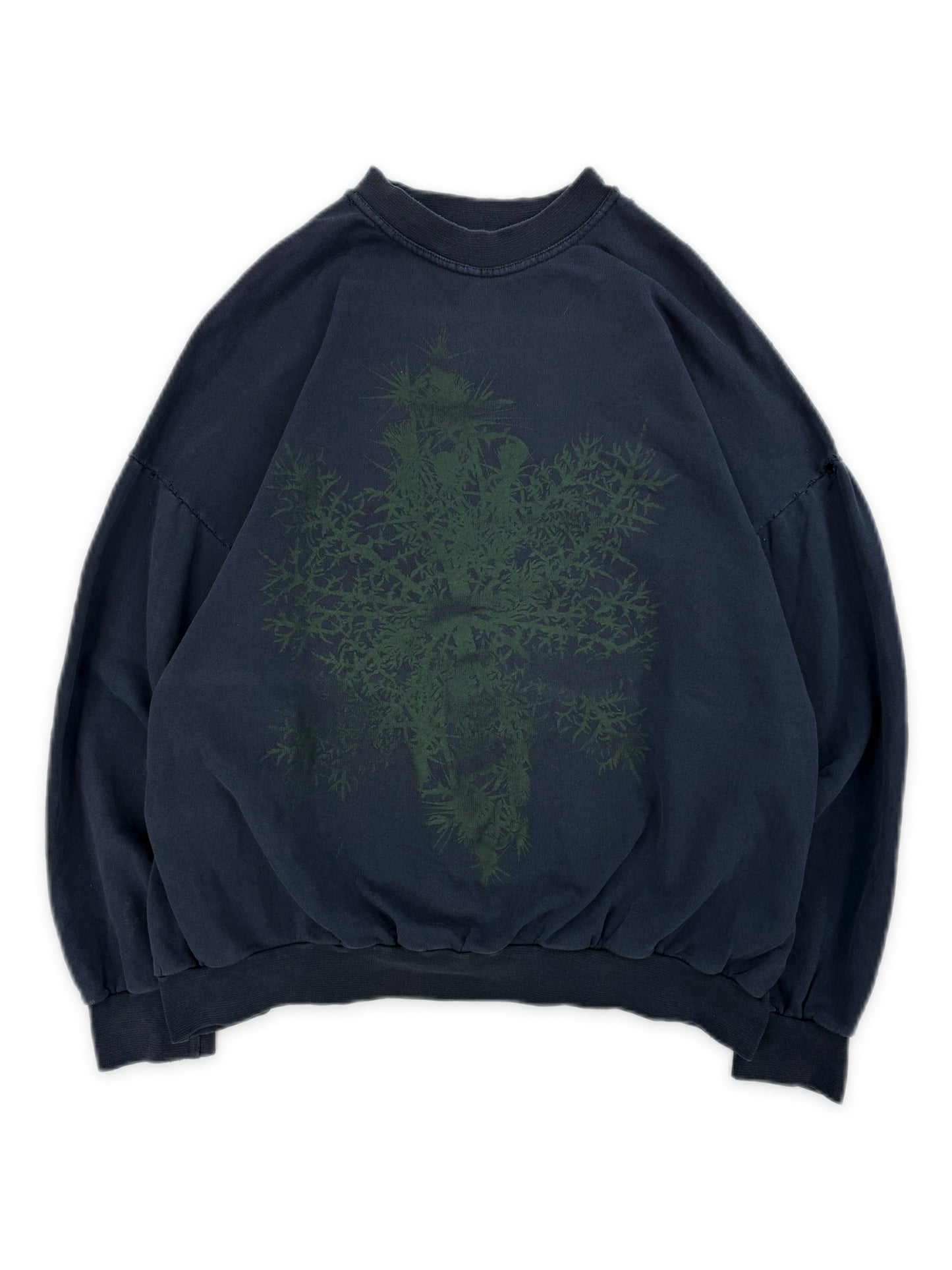 AW02 Raf Simons ‘Thorns’ Virginia Creeper Raglan Navy Blue Crewneck