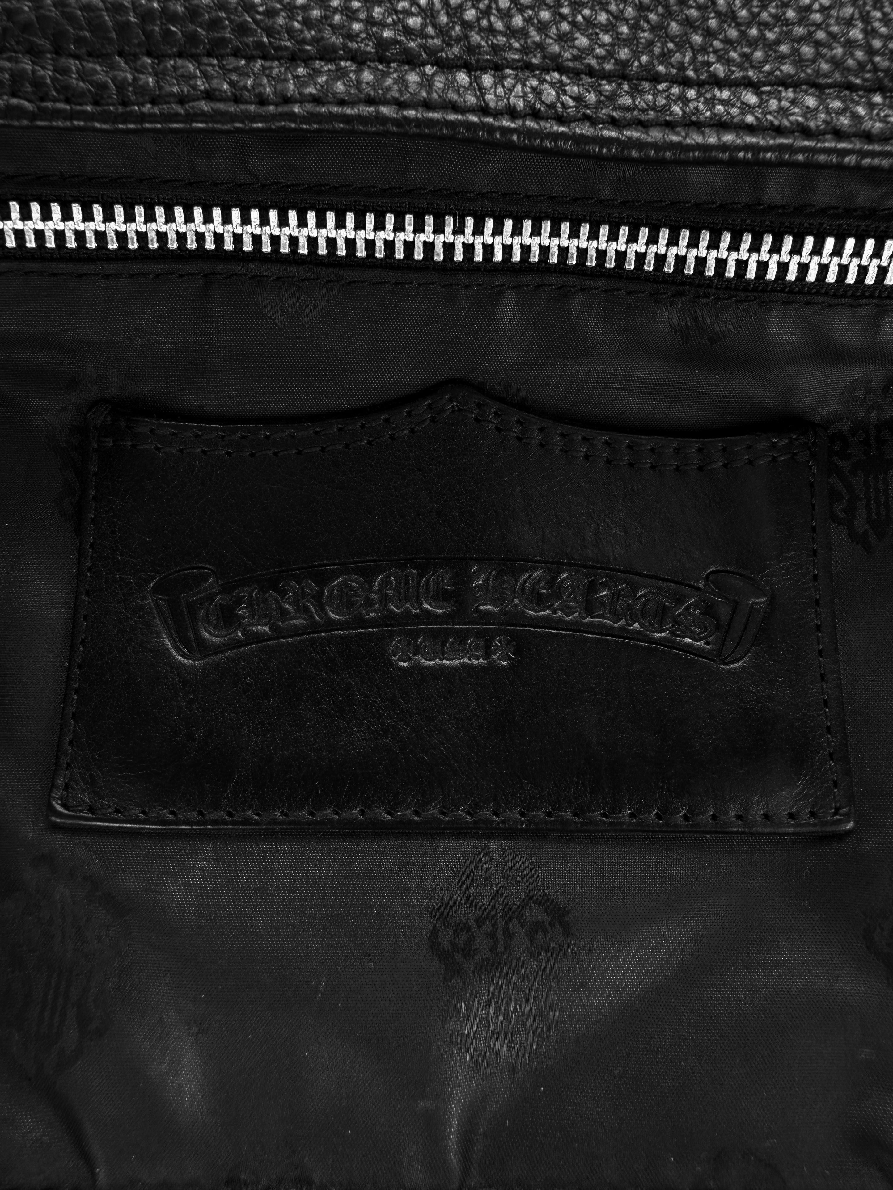 Chrome Hearts ‘Cross’ Patch Dagger Black Leather Tote Bag