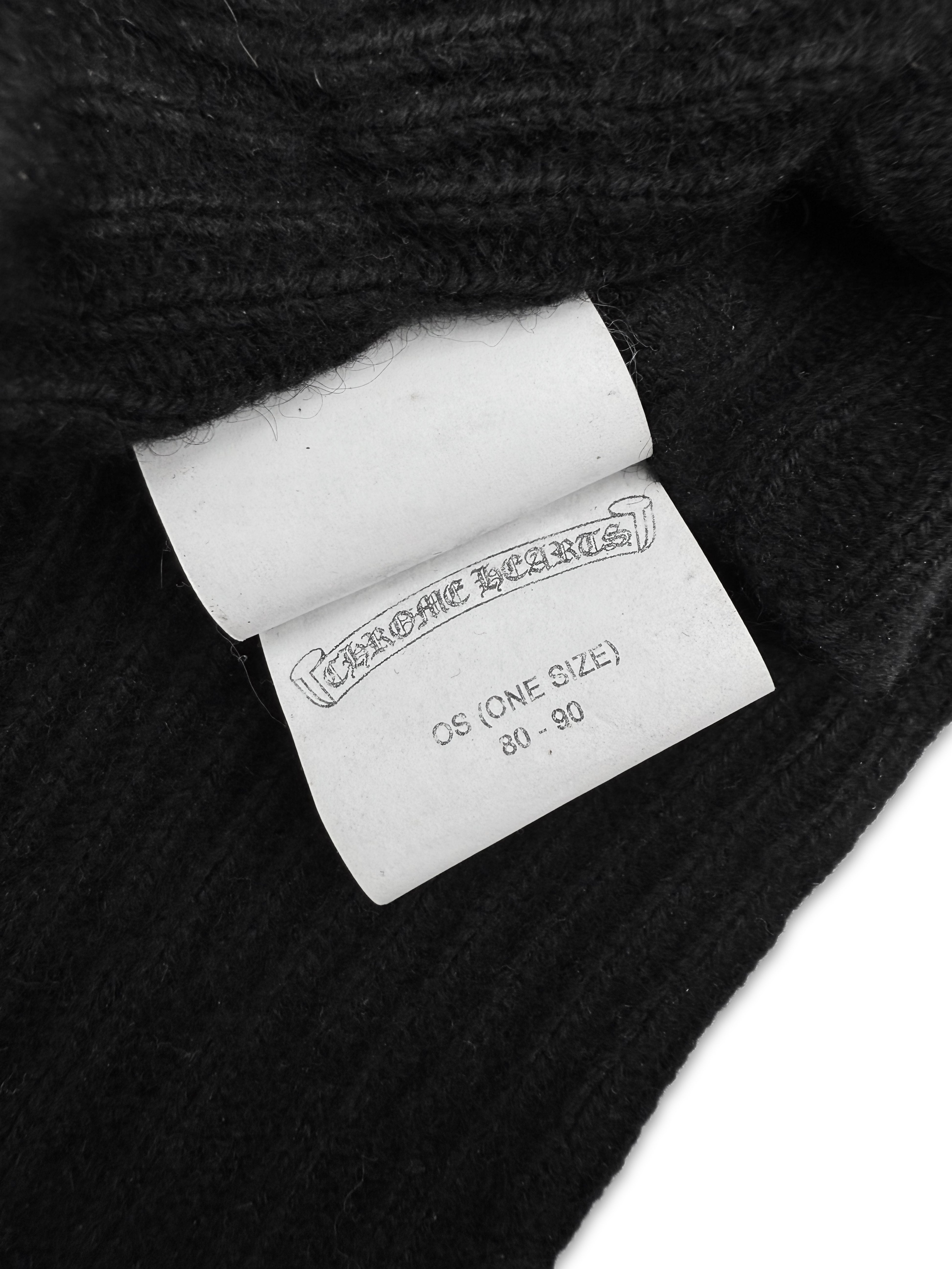 Chrome Hearts Leather Plus Patch Sticky Fingerless Gloves