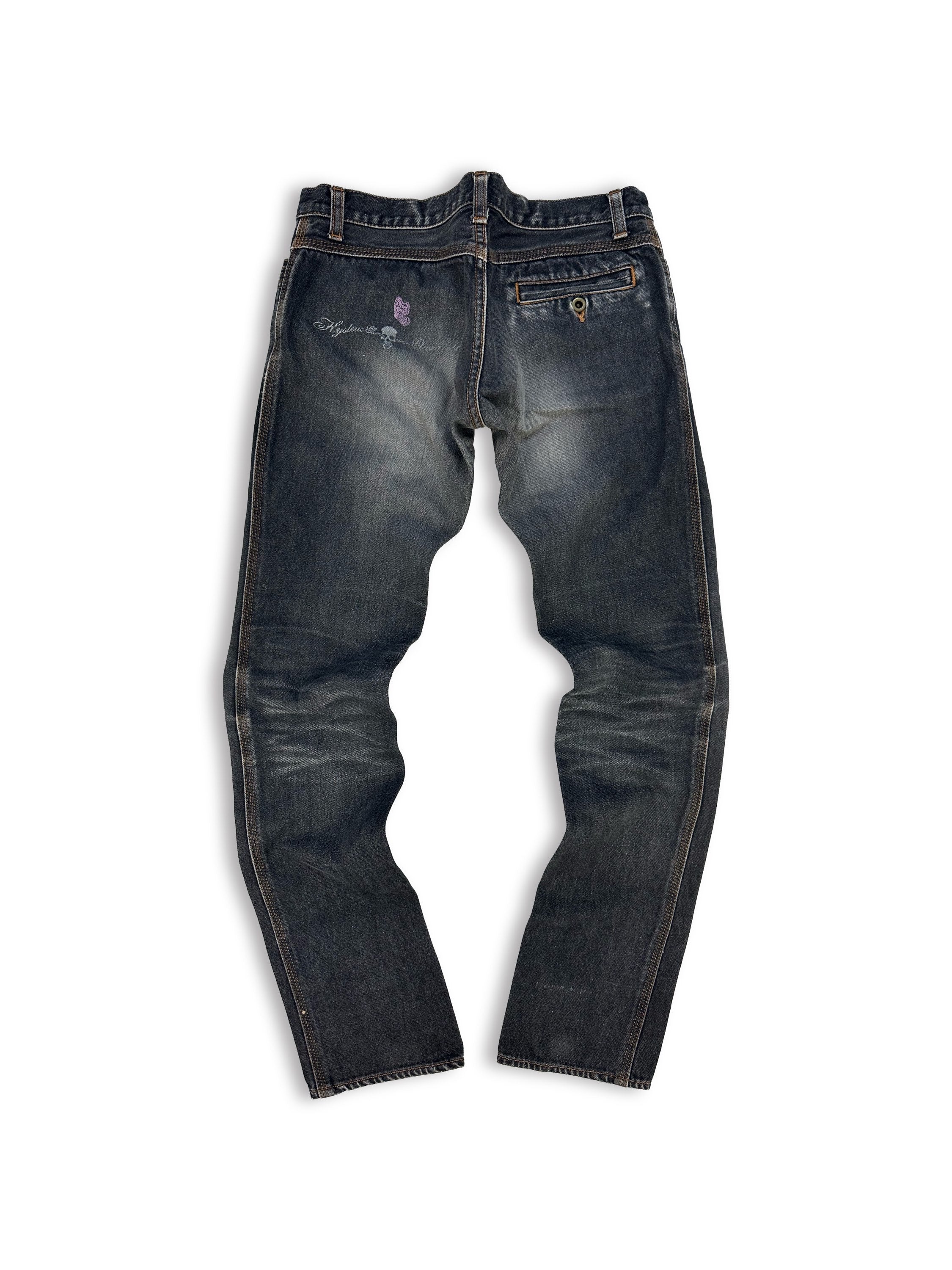 00s Hysteric Glamour Distressed Black Wash Skull Denim