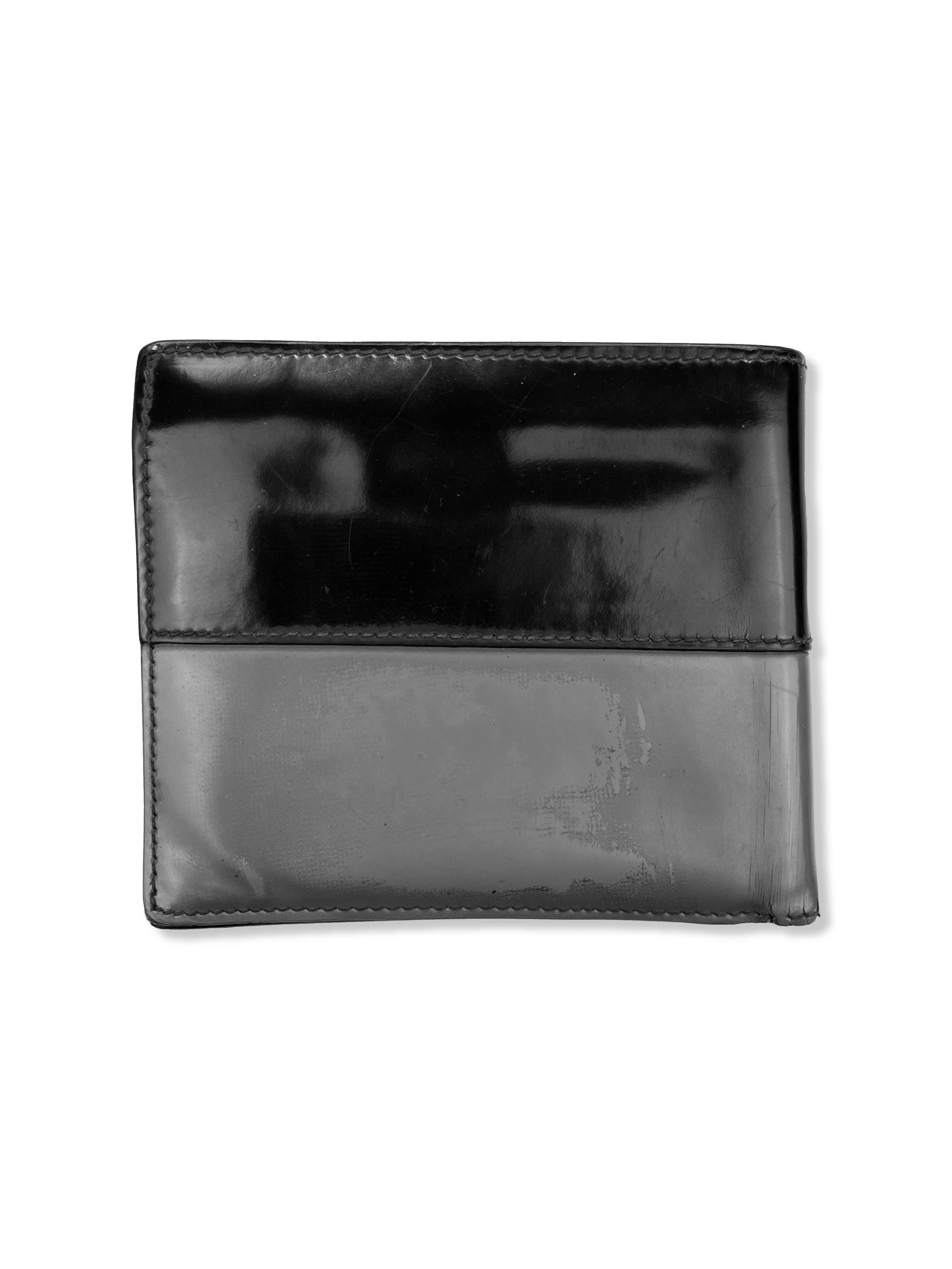 Prada Split Metallic Logo Contrasting Bifold Wallet