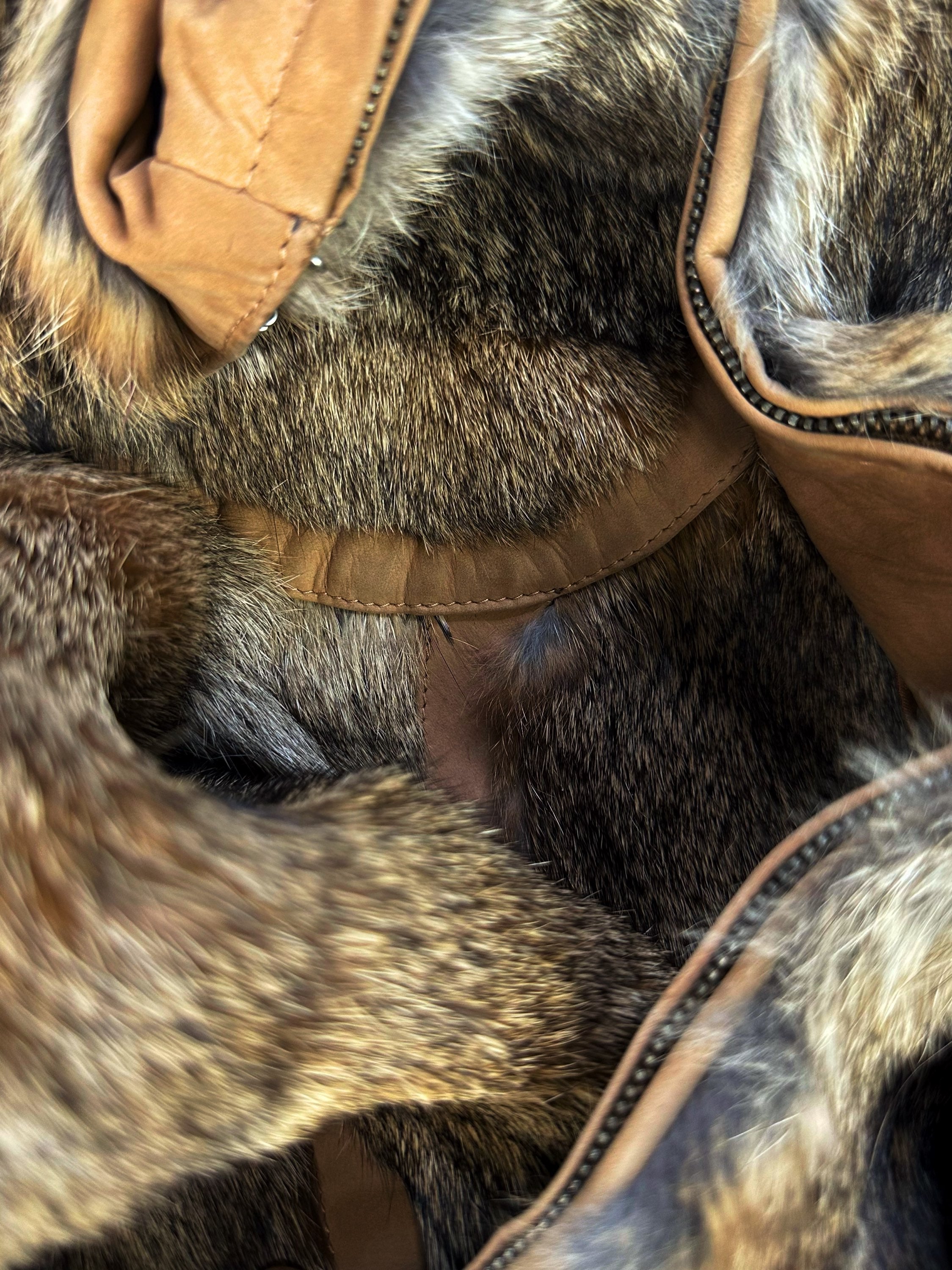 00s Alexander McQueen ‘Rabbit Fur’ Cropped Leather Jacket