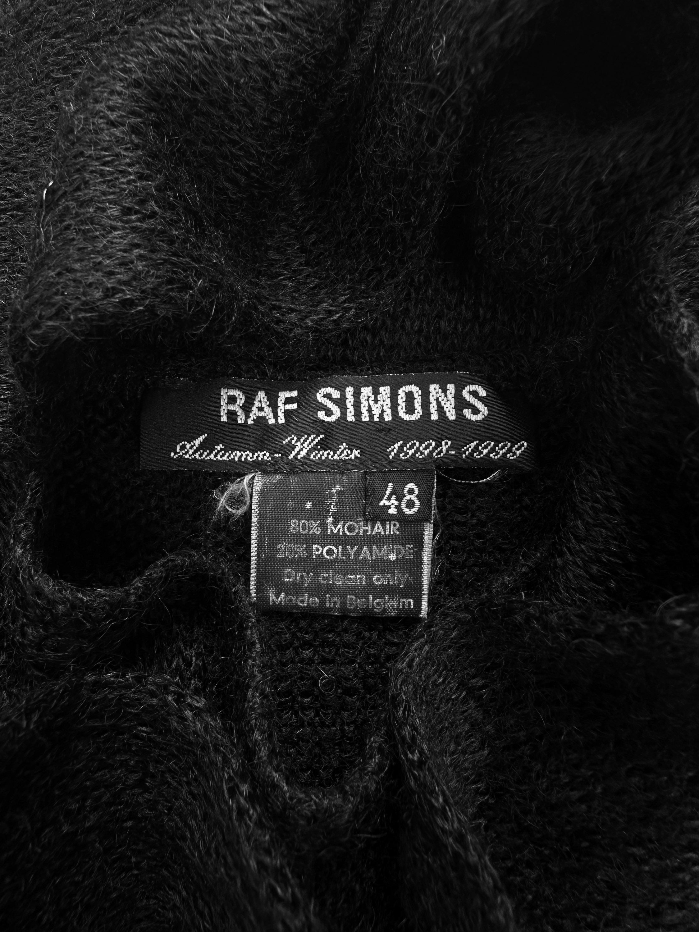 AW98 Raf Simons ‘Radioactivity’ Black Mohair Loose Gauge Sweater