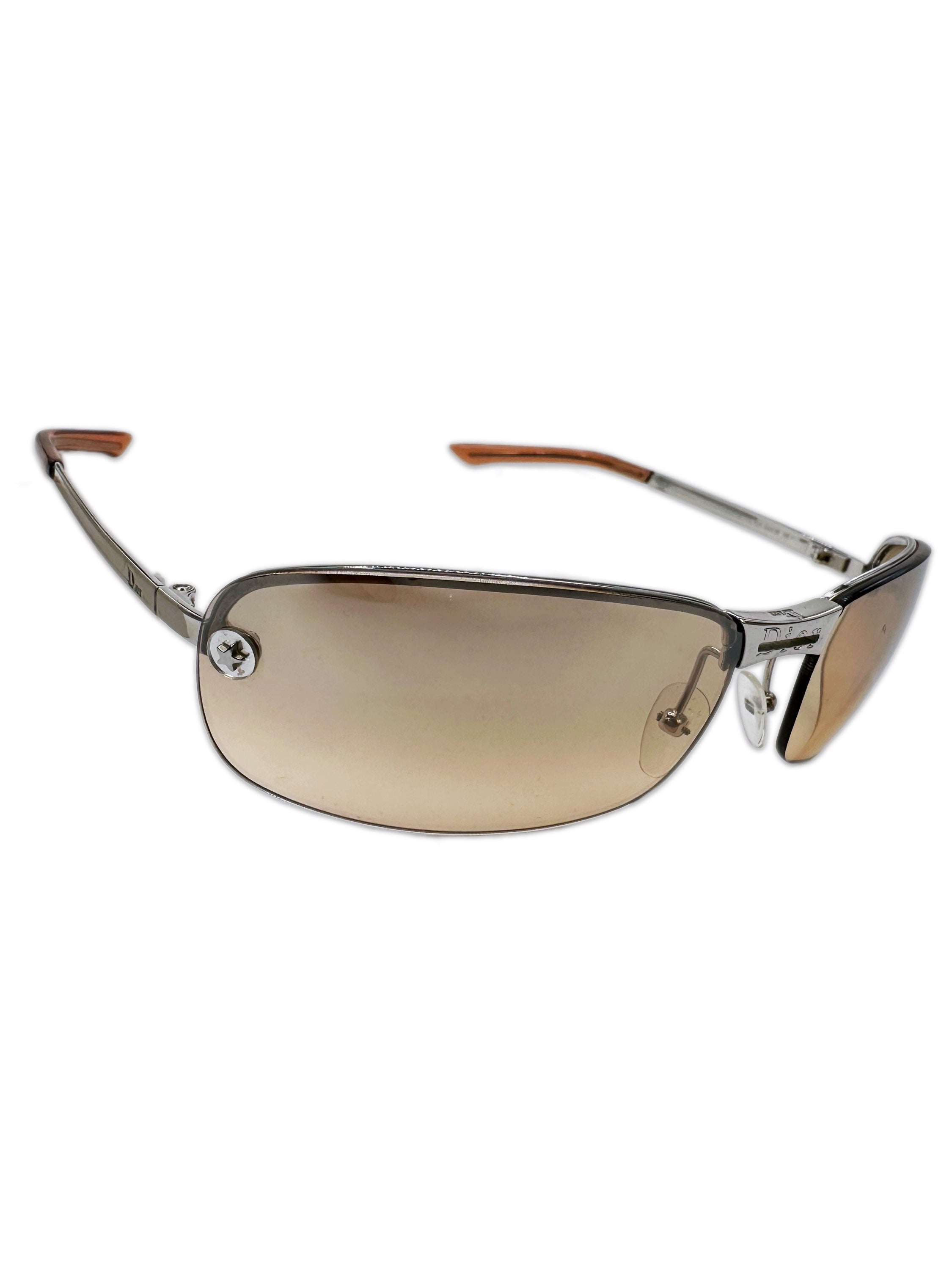 00s Dior Star Motif Warm Tint Rimless Sunglasses