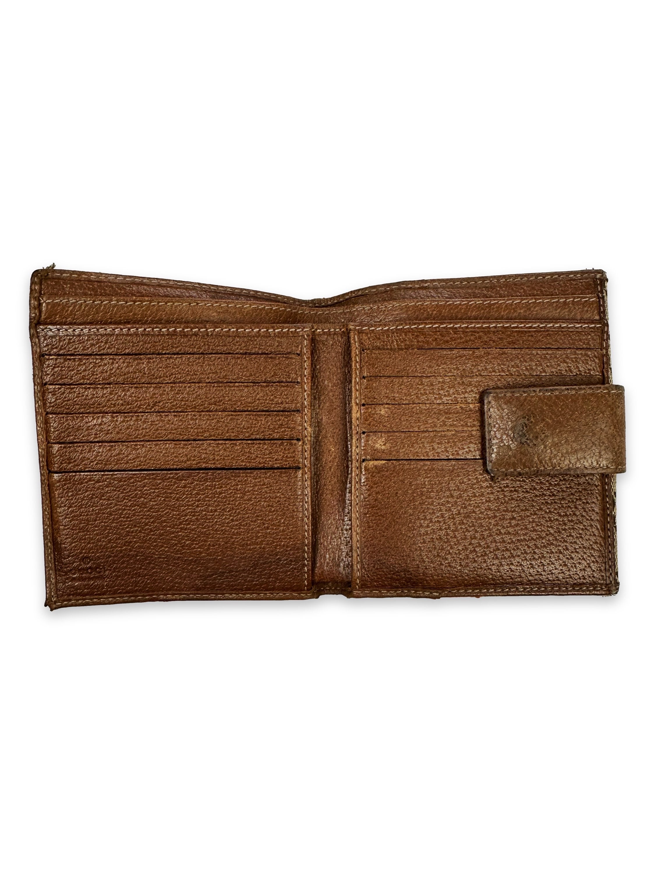 Gucci GG Monogram Tan Bifold Leather Wallet