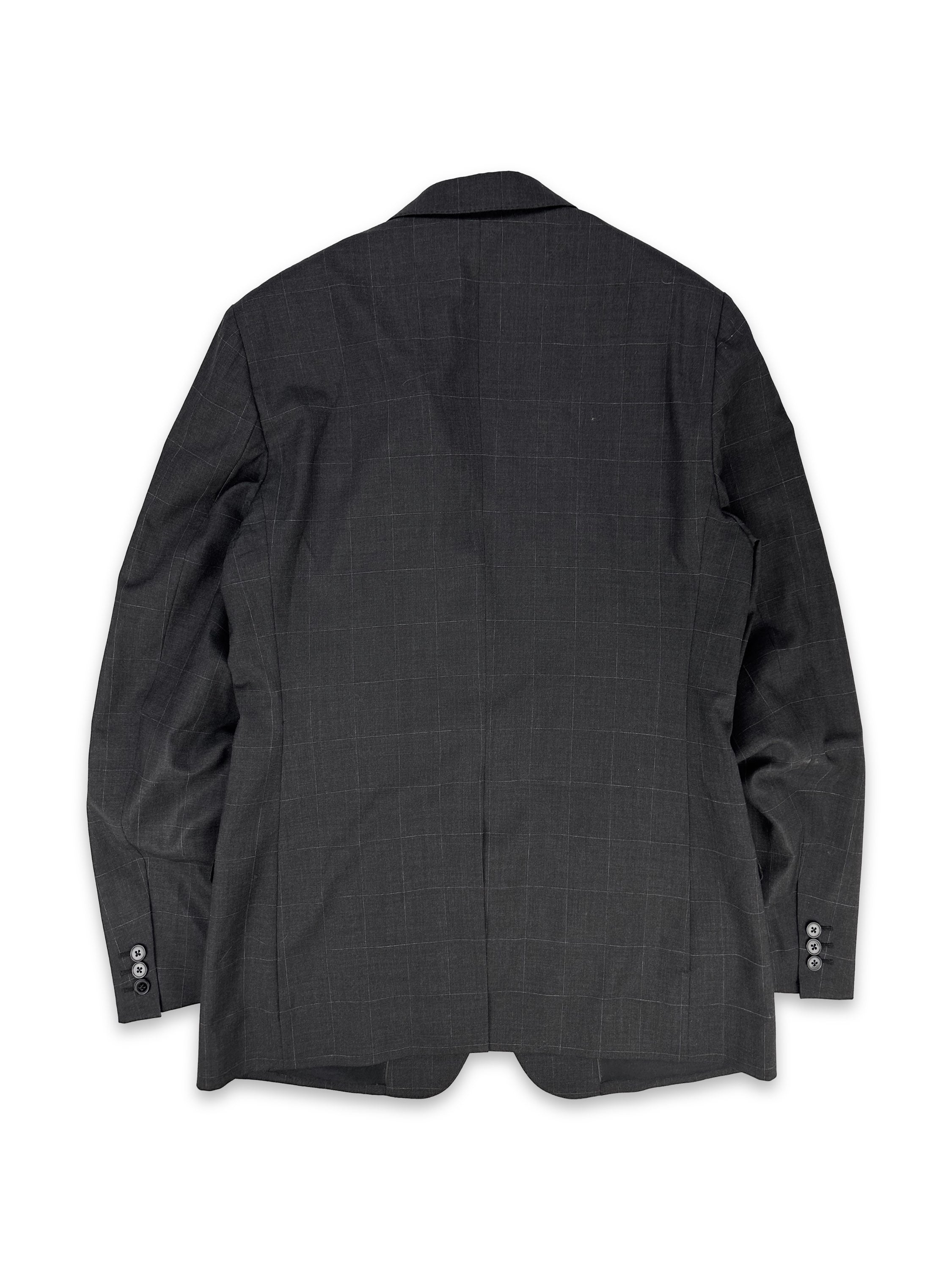 Dolce & Gabbana Grey Checkered Blazer Jacket