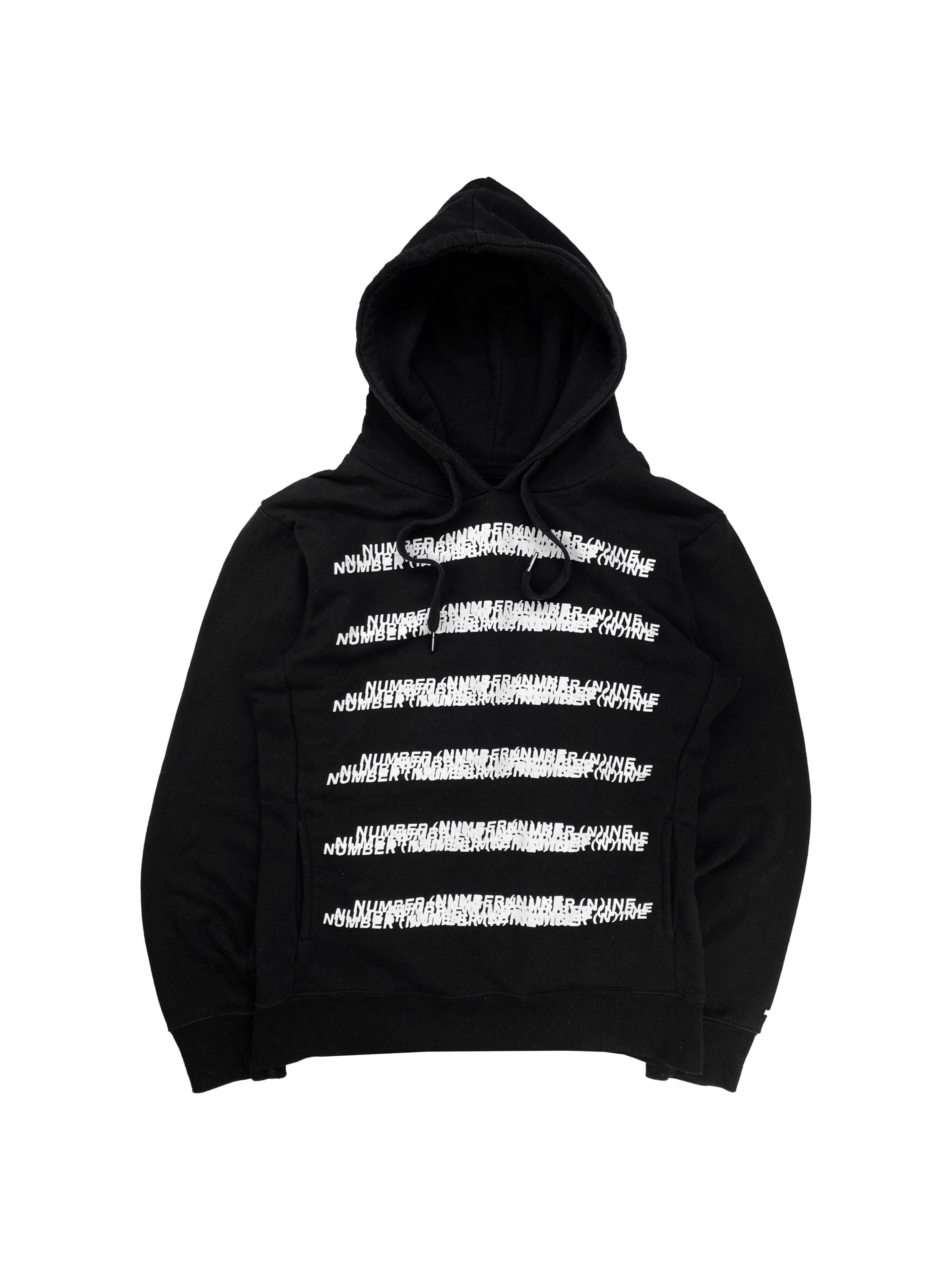 Number (N)ine Scattered Monogram Black Logo Hoodie