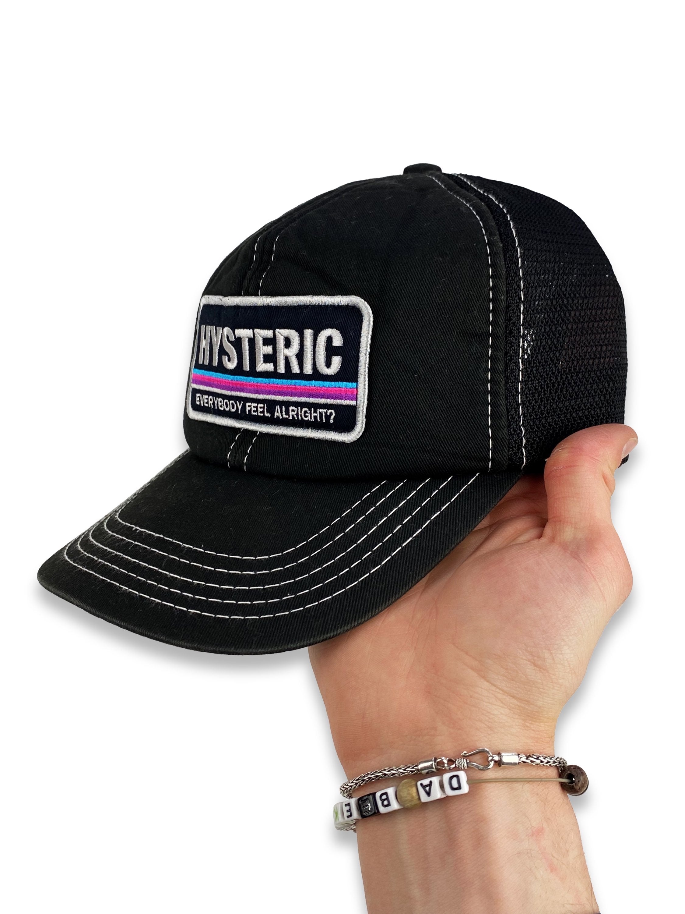 Hysteric Glamour ‘Feel Alright’ Striped Mesh Trucker Hat