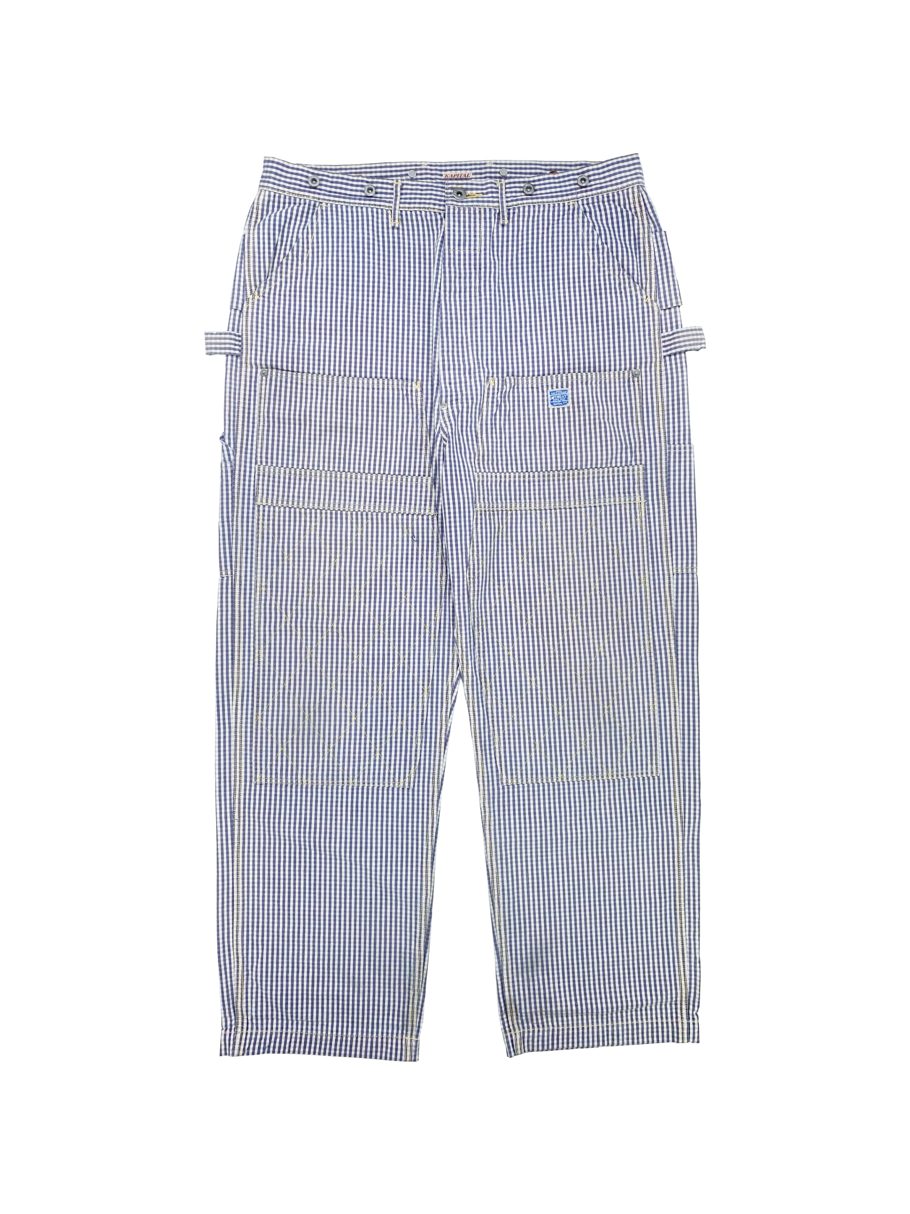 Kapital Carpenter Double Knee Checkered Back Buckle Pants