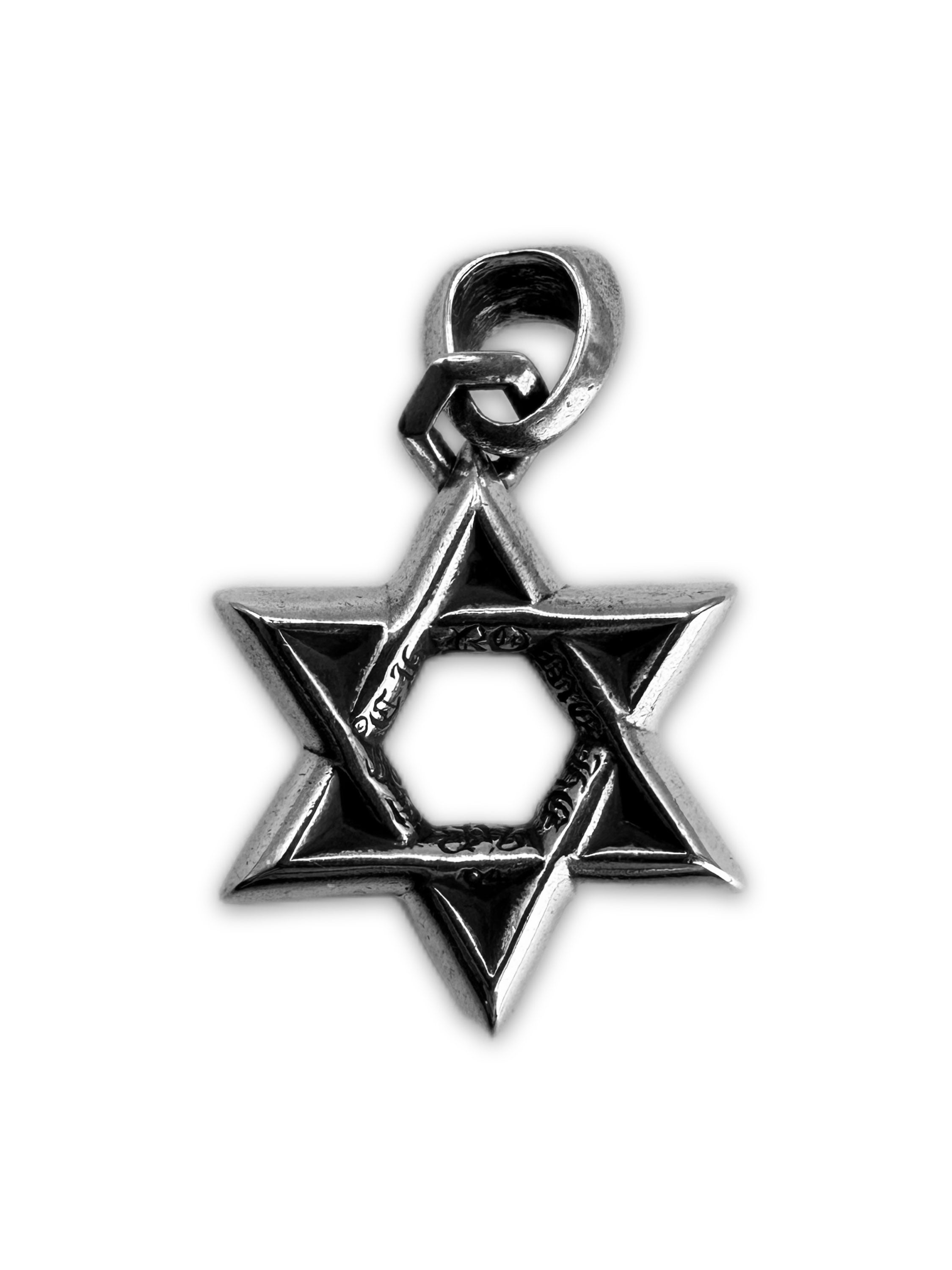 Chrome Hearts ‘Star of David’ .925 Silver Etched Pendant Charm