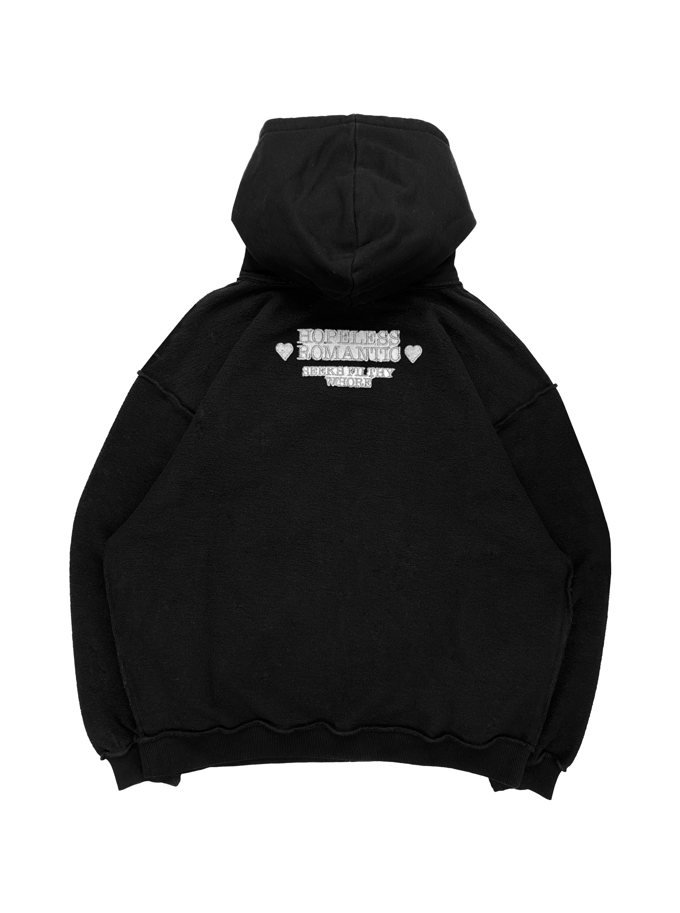 FW19 Vêtements ‘Fuck’ Inside Out Patched Black Hoodie