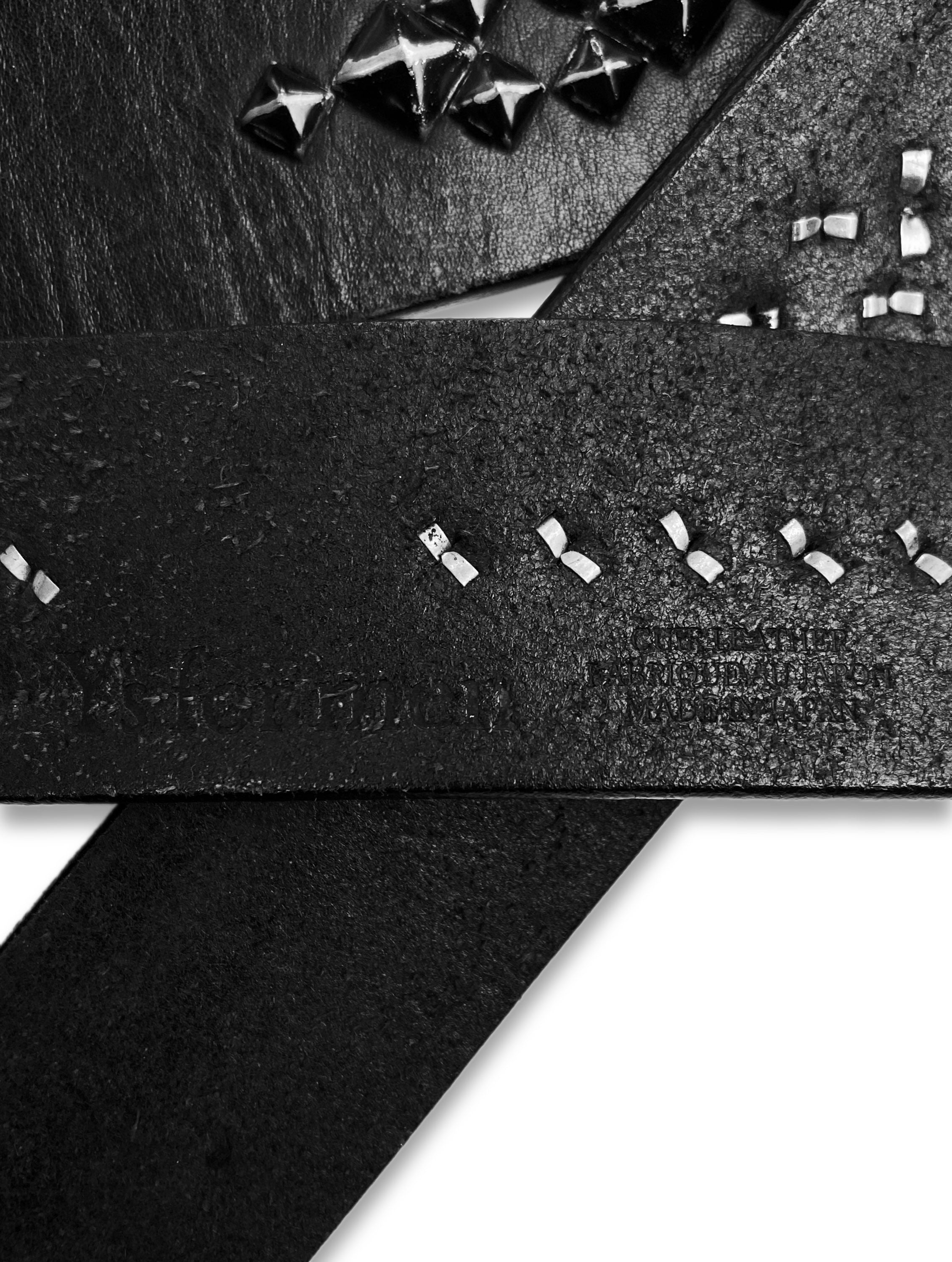Yohji Yamamoto Y’s For Men Black Studded Square Buckle Belt
