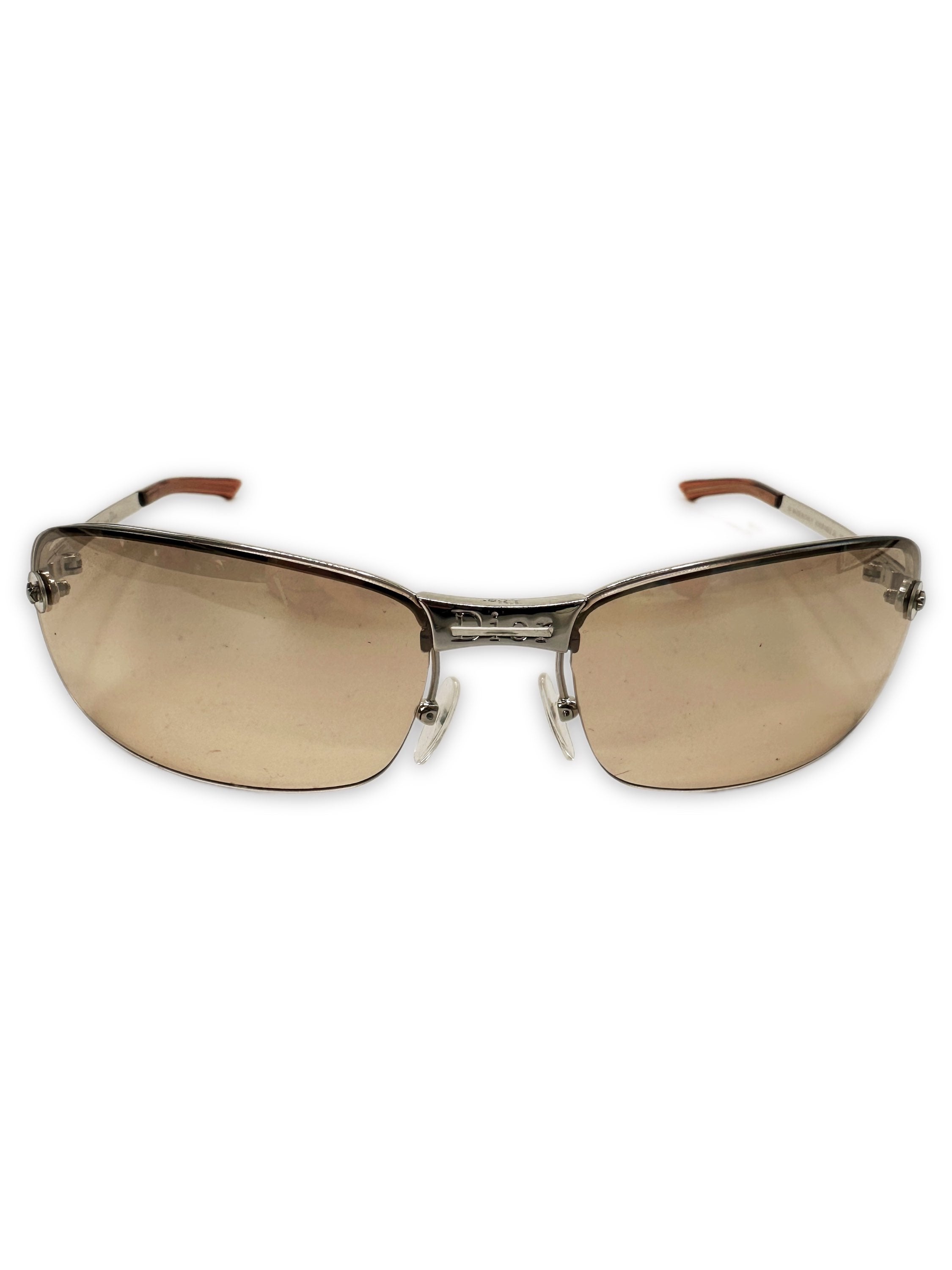 00s Dior ‘Star’ Motif Warm Tint Rimless Sunglasses